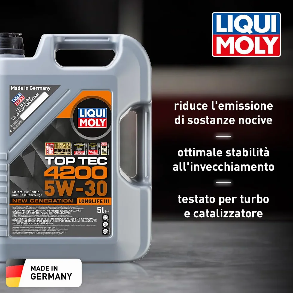 LIQUI MOLY I Top Tec 4200 5W-30 New Generation I 5 L I Oil Motore I Tecnologia Sintetica I SKU: 8973