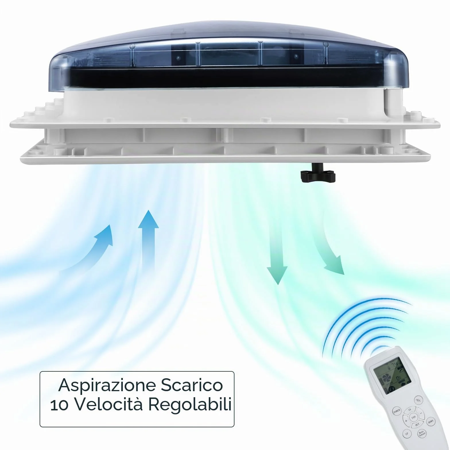 Ventilatore da Tetto per Camper 12 V Reversibile Presa d'Aria Dual Mode Sfiato Roulotte Rimorchi