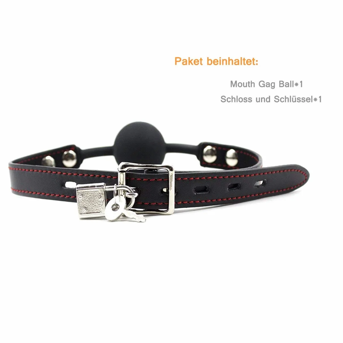Ball gag BDSM silicone con lucchetto e chiave