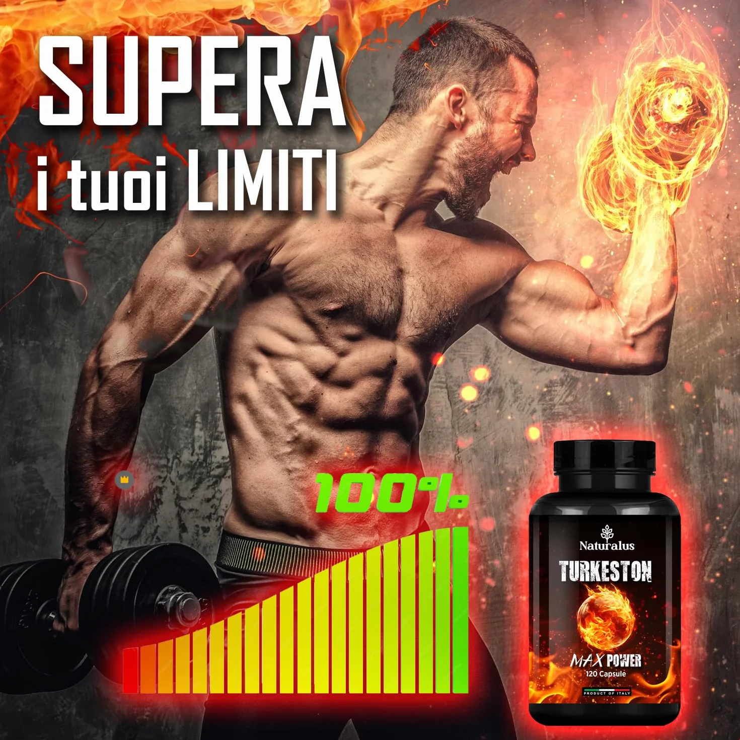 Turkesterone Bodybuilding 120 Capsule Testorush Massa Prestazione Uomo - CORDYCEPS ASHWAGANDHA B-ECDISTERONE mk 677 tongkat ali