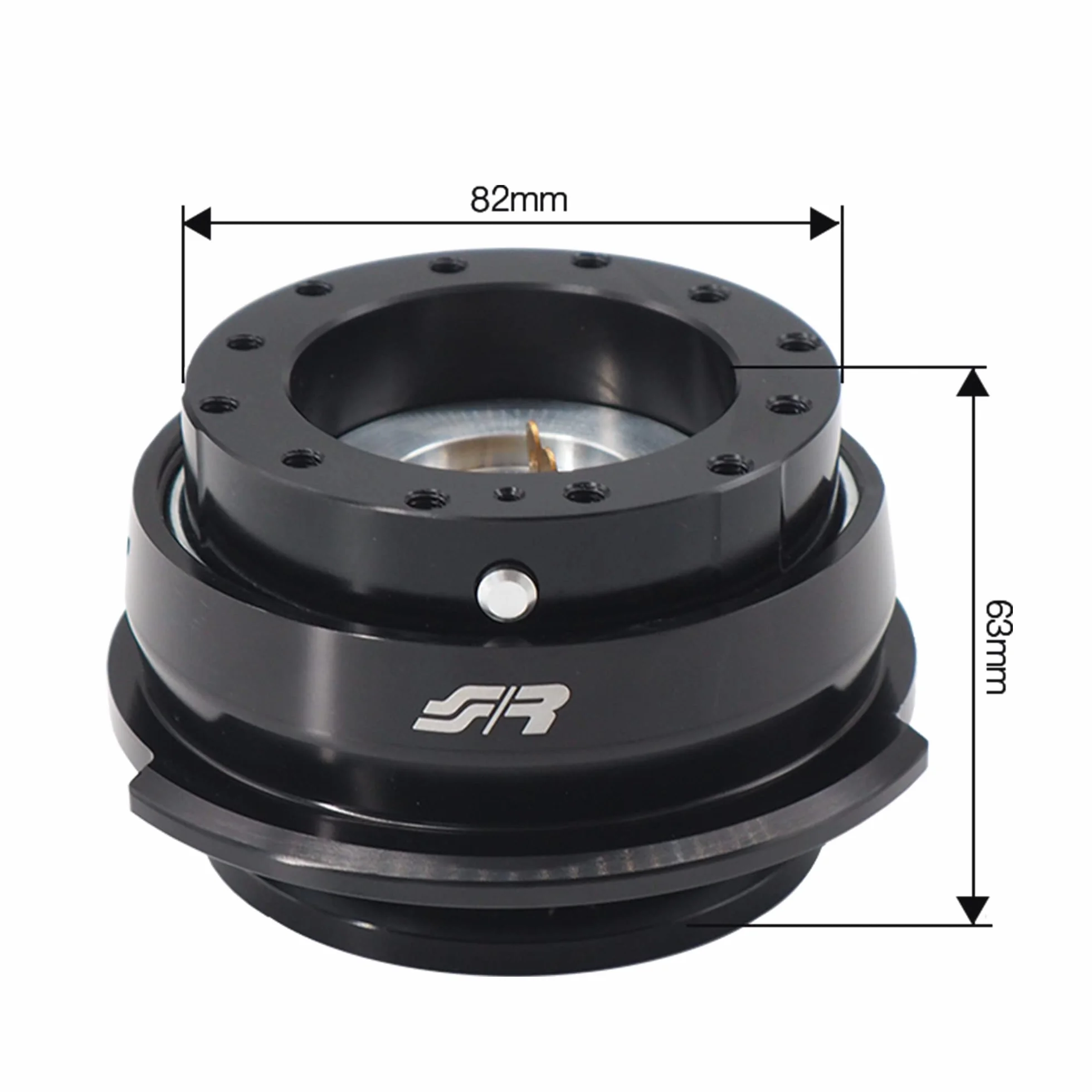 Simoni Racing Distanziale Universale da Volante con sgancio rapido, alluminio nero QR/4