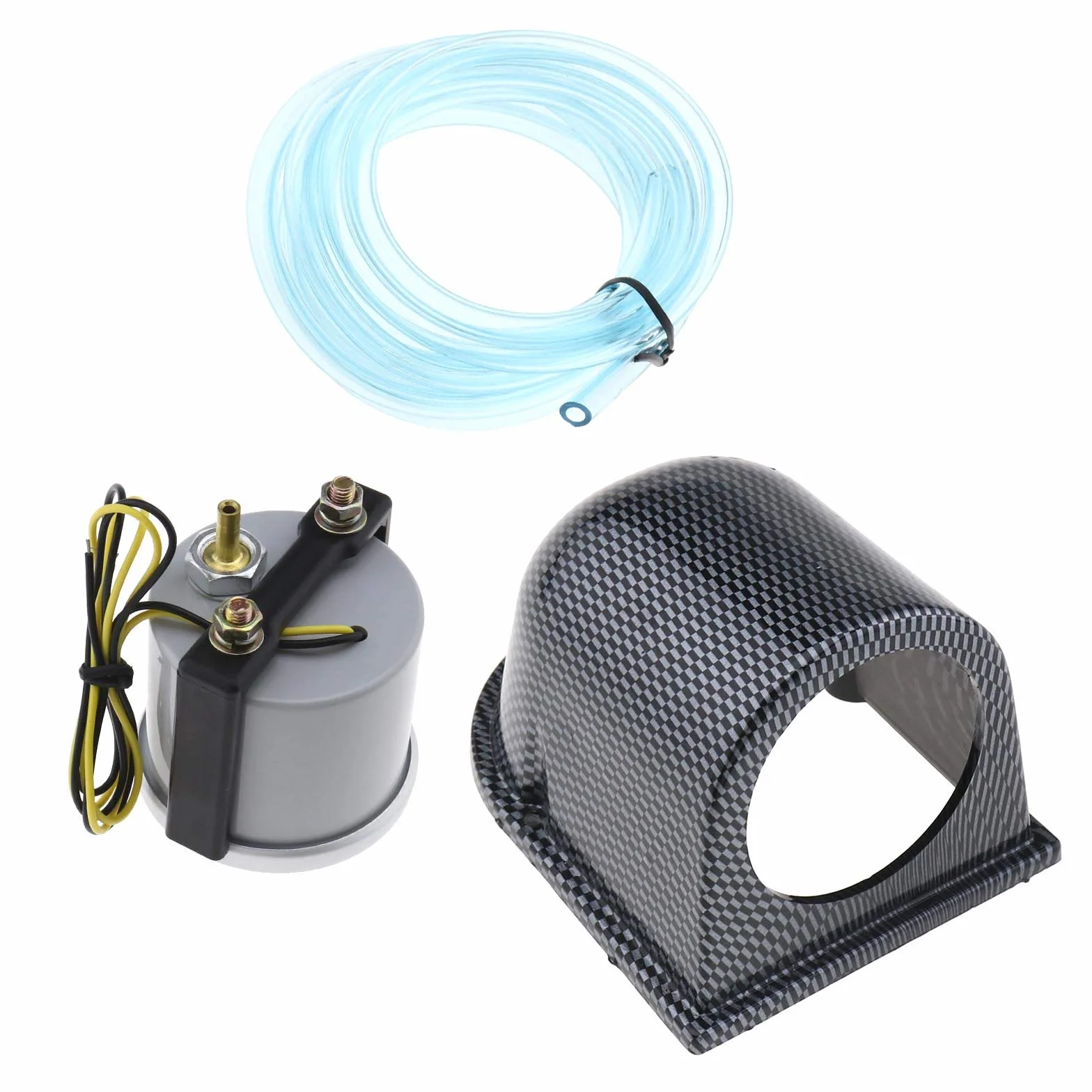 Manometro da auto per pressione del turbo, kit con quadrante a lente fumé e illuminazione a mini LED, diametro 52 mm, scala fino a 30 psi (2 atm)