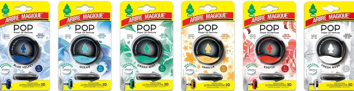 Arbre Magico POP Profumatore Auto Solido Ice Pine Fragranza Calda Rilassante 30 Giorni Confezione 1 Pezzo