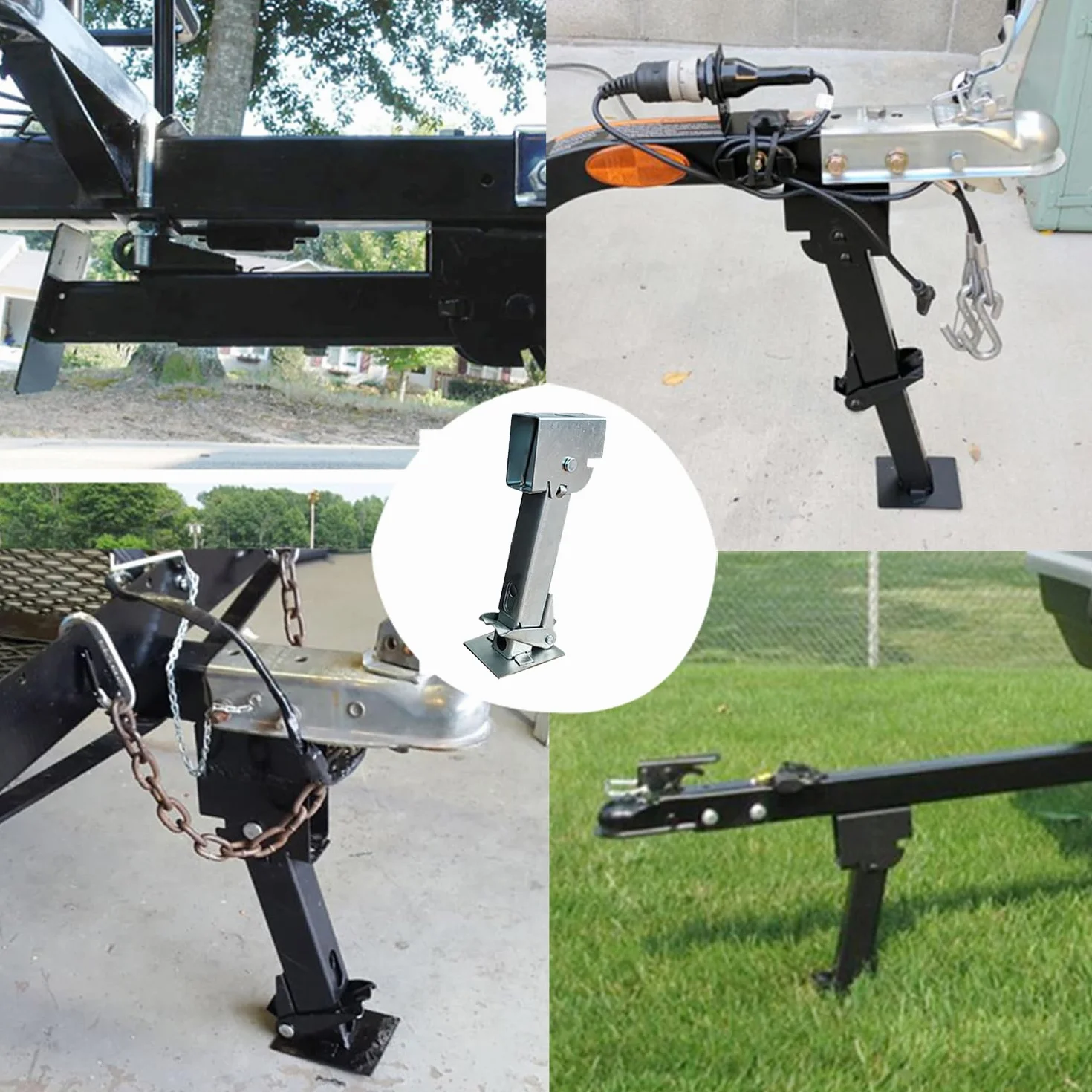 Piedini Stazionamento Camper, Cric di Parcheggio, Martinetto Stabilizzatore Regolabile 650 Libbre Argento