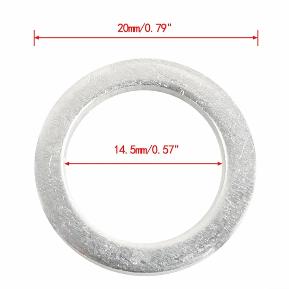 Guarnizione rondella a vite di scarico dell'olio per Hyundai & Kia (2001-2021), alluminio, argento, confezione da 25, OEM 21513-23001