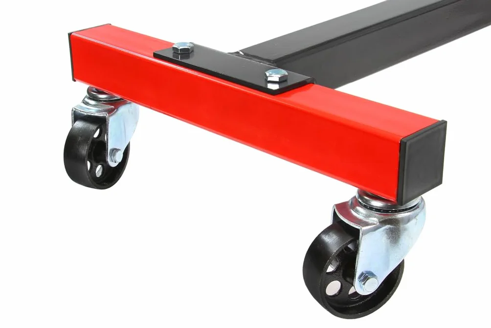 IMJ-Global Cavalletto Sostegno Supporto per Motore | Carico Massimo 450 kg | 4 Bracci | Piatto Girevole a 360 Gradi | Perno di Sicurezza | con Ruote