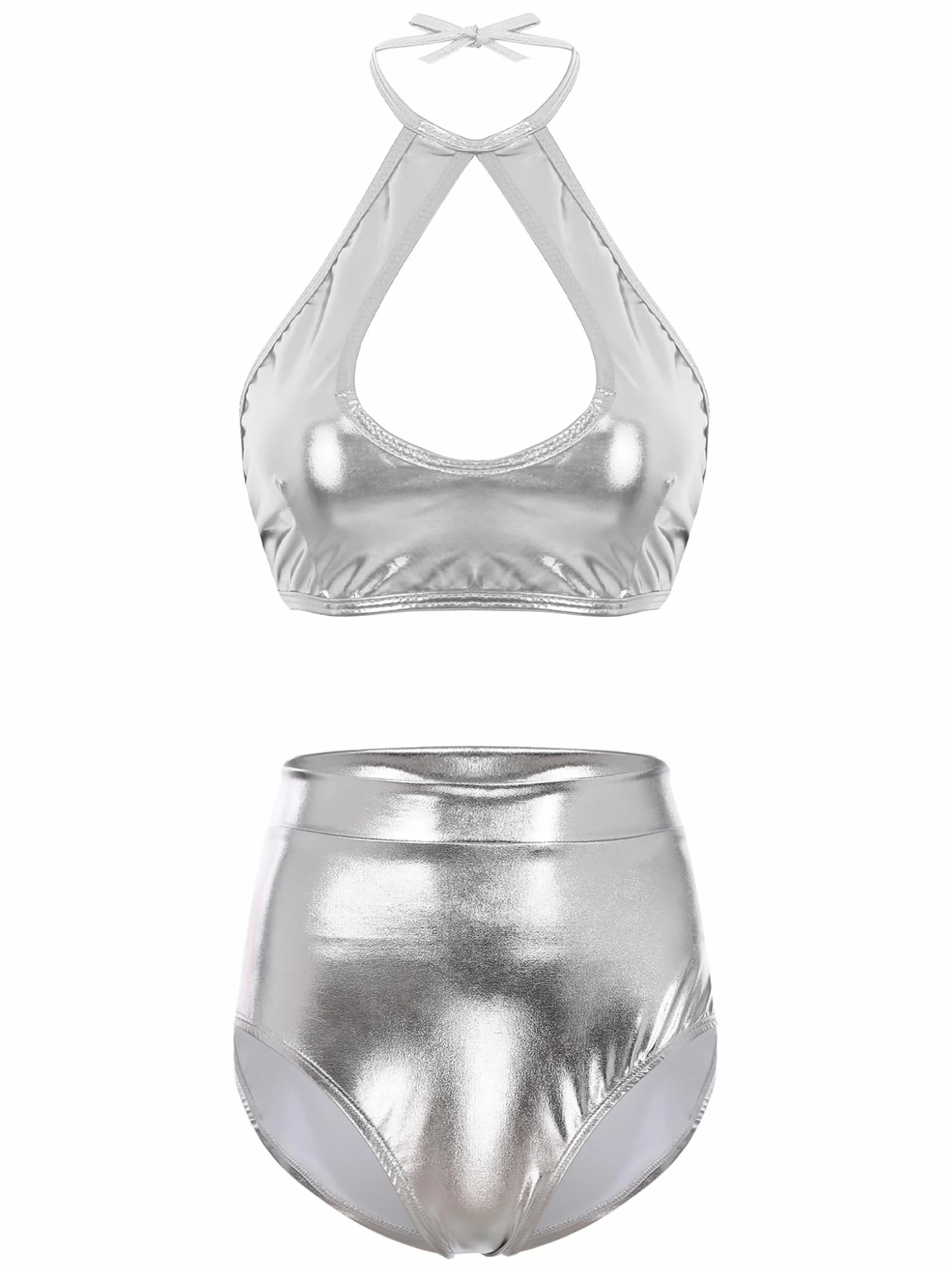 TTAO Rave Reggiseno sexy da donna con supporto glitterato e mini pantaloncini per festival clubwear discoteca