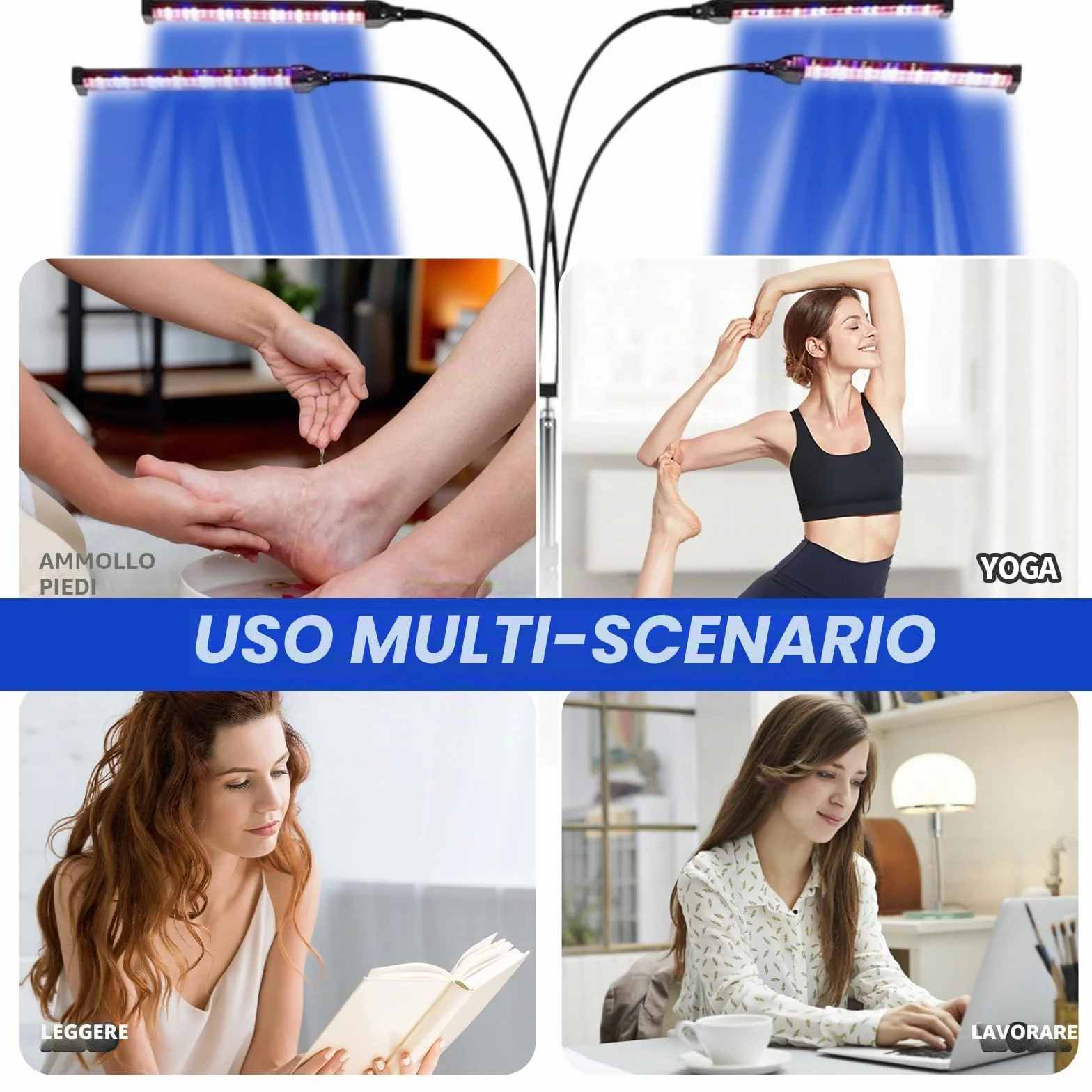 Solarium per la casa 460NM 490NM lampada abbronzante 60 W luce blu 432 LED doppio supporto