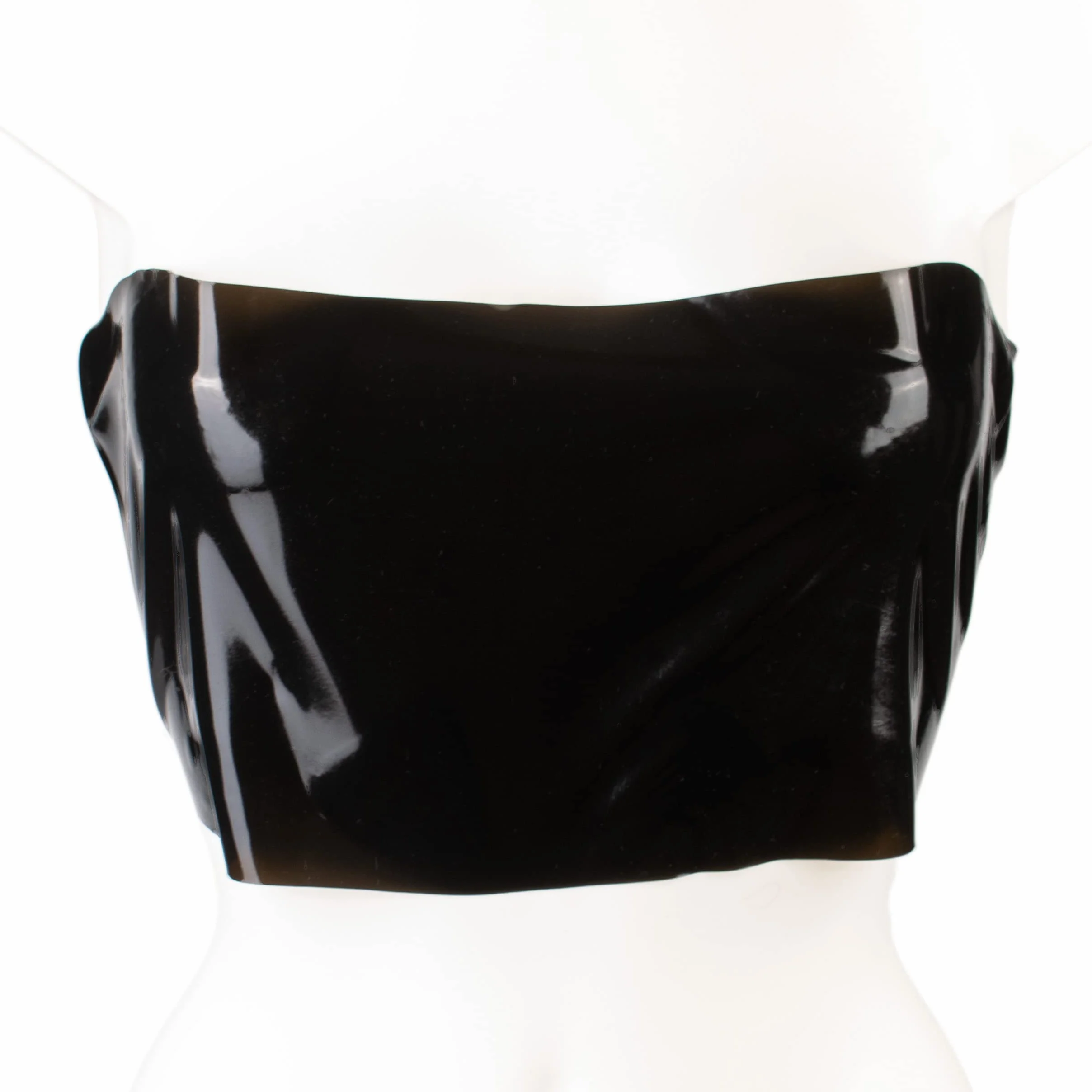 Rubberfashion Lattice Breve Bustier Sexy Tubo di Gomma Seno Gonna Corta