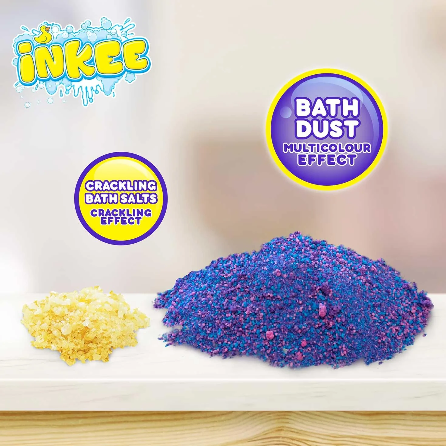 INKEE Bath Dust Galupy Mermaid Polvere di Sirena per la Vasca Sali da Bagno Effetto Crepitante Aroma Frullato di Banana