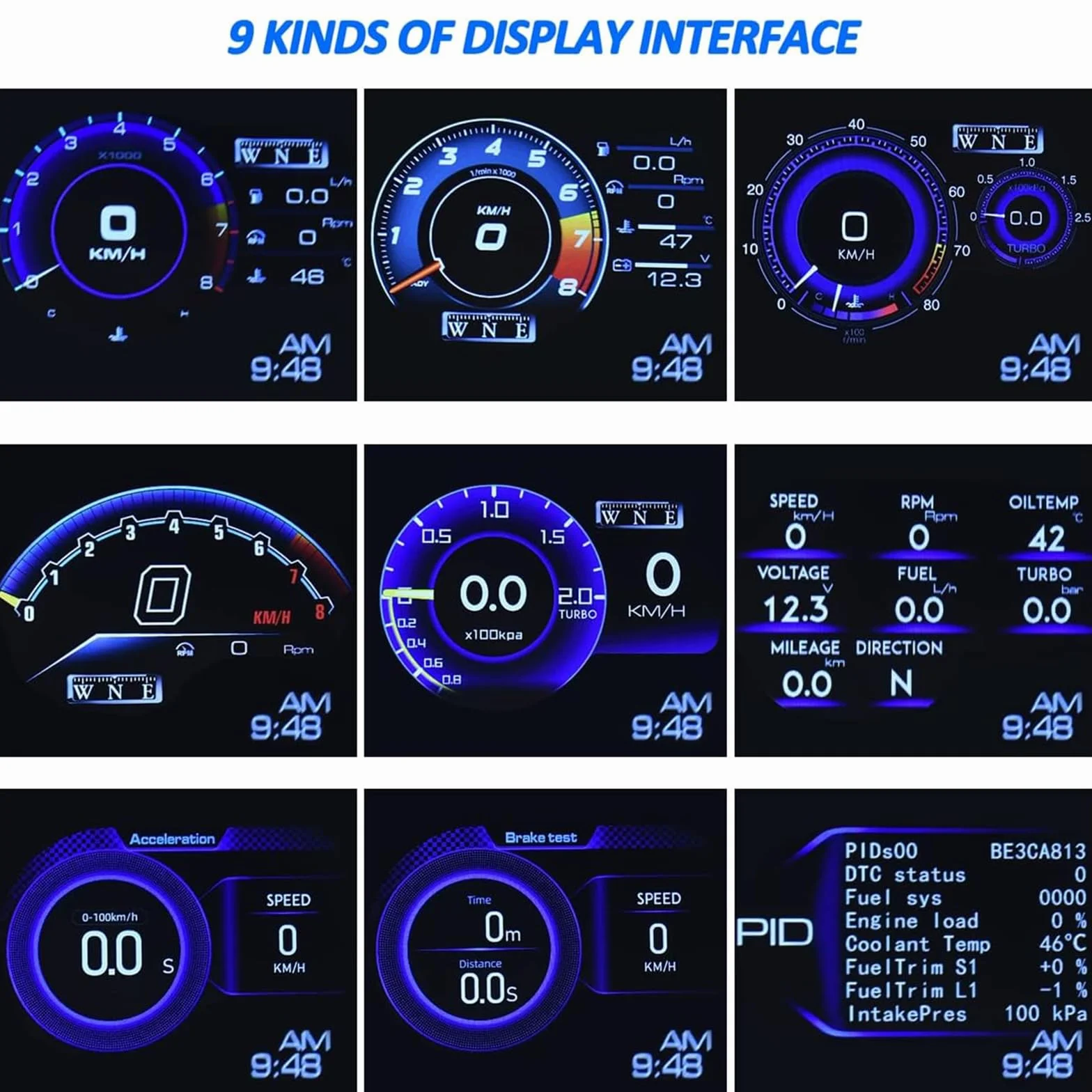 KAOLALI Head Up Display per Auto OBD GPS Tachimetro Universale HUD Indicatore Intelligente con Staffa Regolabile Luce KMH MPH per Auto Camion Camper Tachimetro Guida sicura