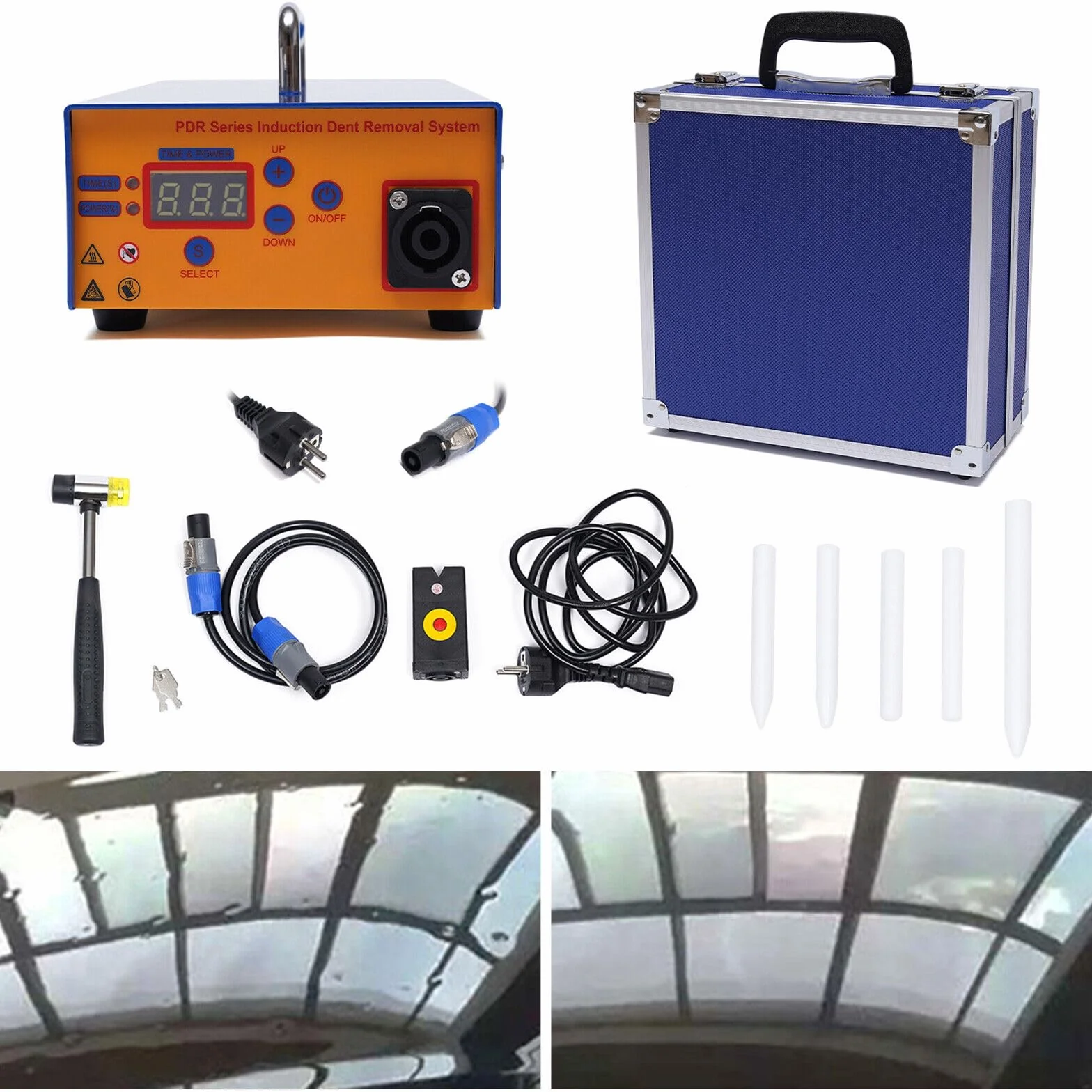 Riscaldatore a induzione, set di riparazione per auto, senza vernice, elettromagnetico, per riparazione a induzione, Heater Machine Car Paintless Dent Repair Tool 220 V