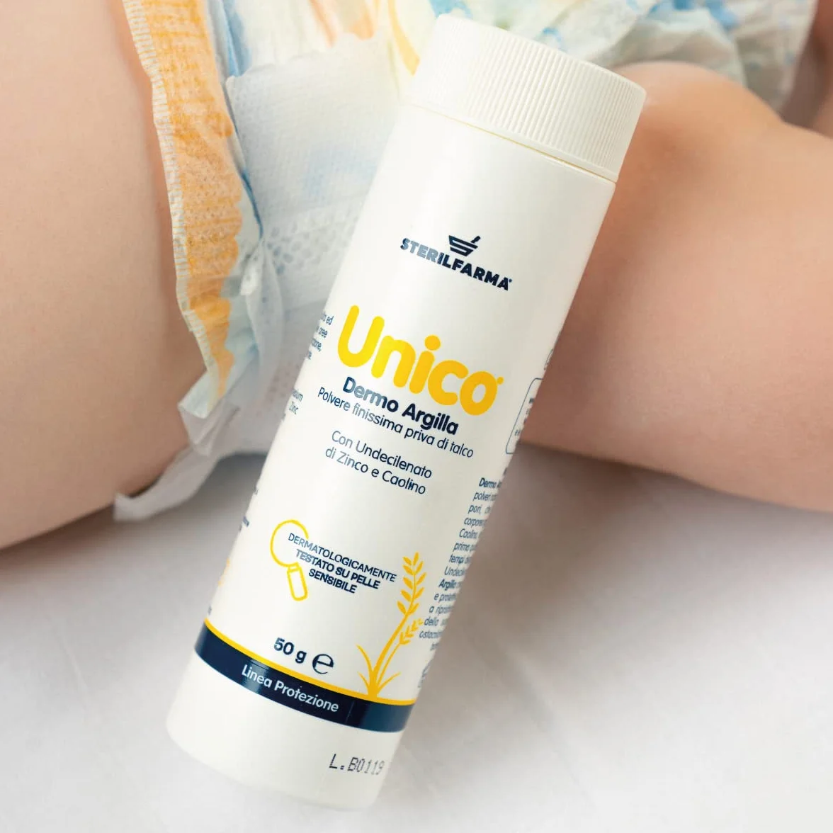 Unico Dermo Argilla Crema Antimicotica per Piede d'Atleta e Sudamina, Assorbe Umidità, Senza Talco