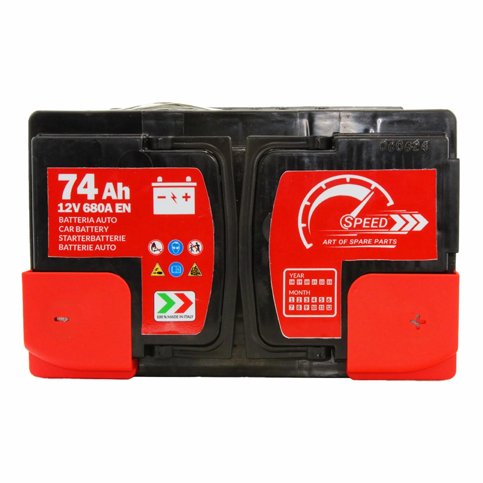 BATTERIA AUTO SPEED BY SMC 12V 74AH 680A CON POLO POSITIVO A DESTRA L374 CODICE
