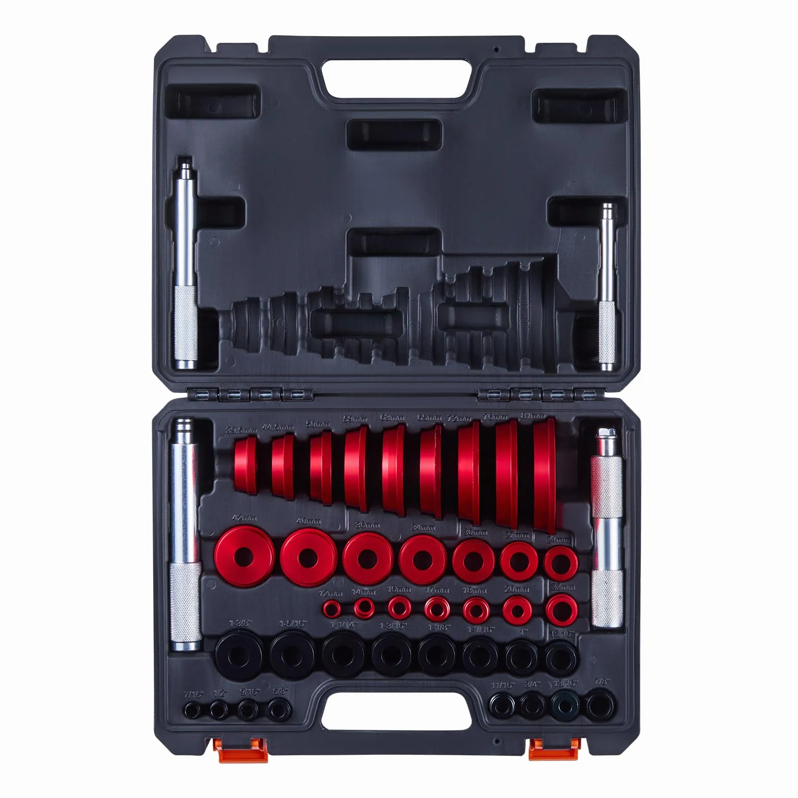 VEVOR Set Estrattori Separatori Cuscinetti 43 Pezzi con 39 Boccole Albero Impugnatura Kit Utensili Guida Boccole Installazione Rimozione Custodia