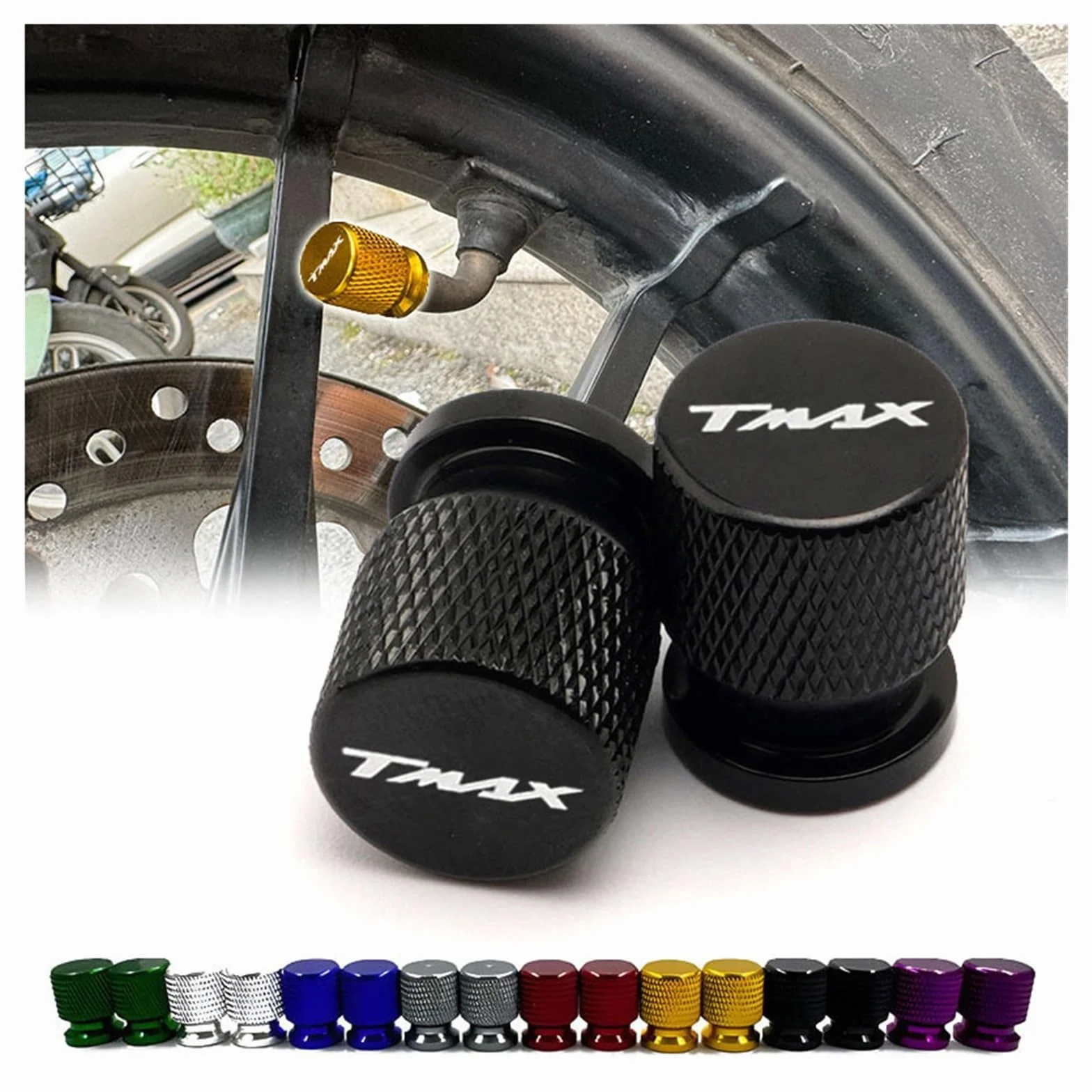 Tappi stelo valvola pneumatici ruote Coperture ermetiche compatibili con T-Max 500 TMAX 500 560 TMax 530