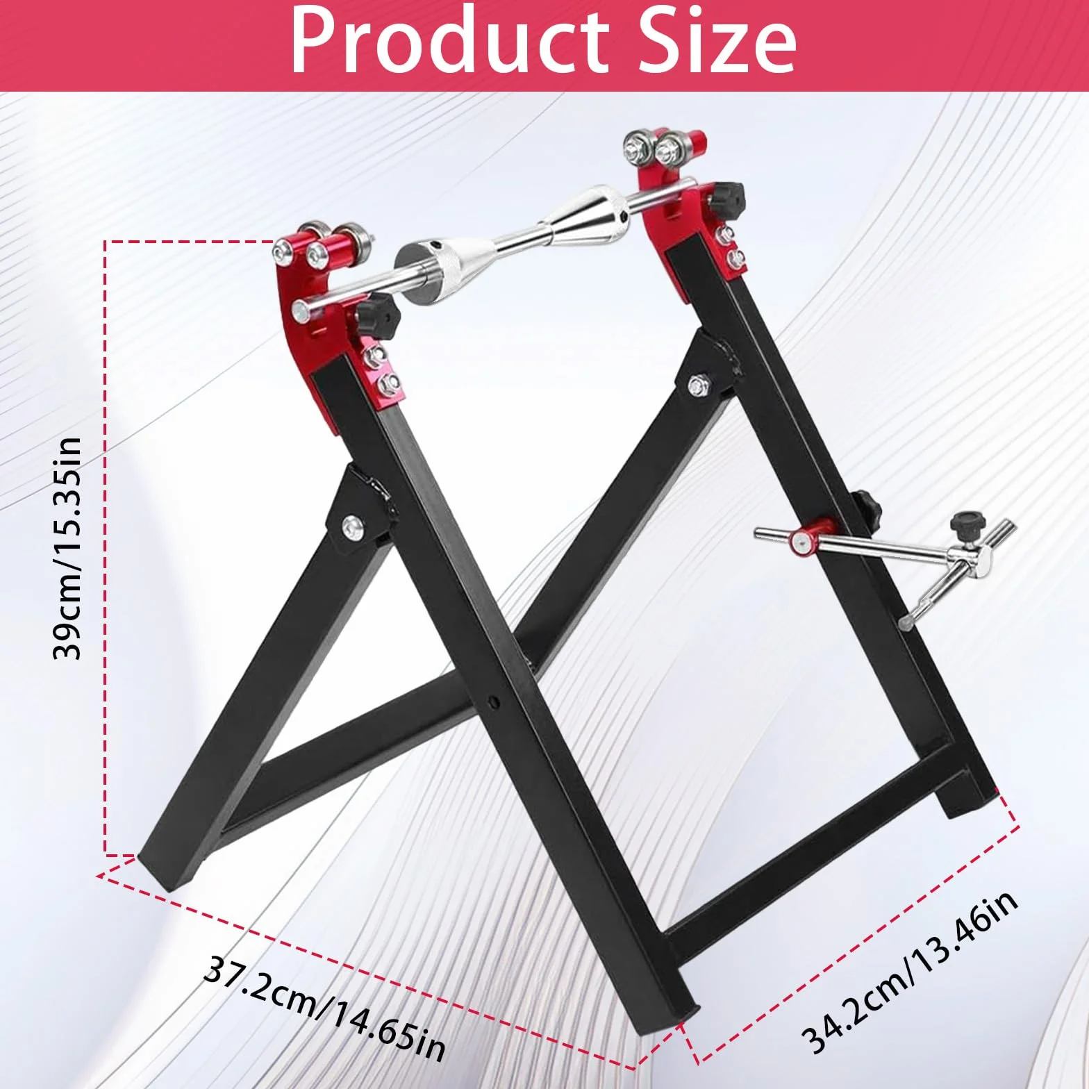 Equilibratrice per Ruote, Supporto per Equilibratura Ruote Pieghevole da 34,2 * 37,2 * 39cm Supporto di Equilibratura per Moto con Tutti Gli Accessori di Installazione per Pneumatici da 5 * 23 Pollici