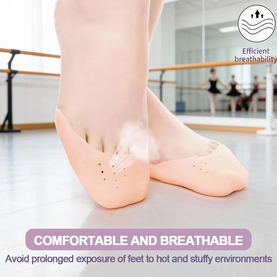 Protezioni dita in morbido silicone antiscivolo traspiranti per scarpe da balletto