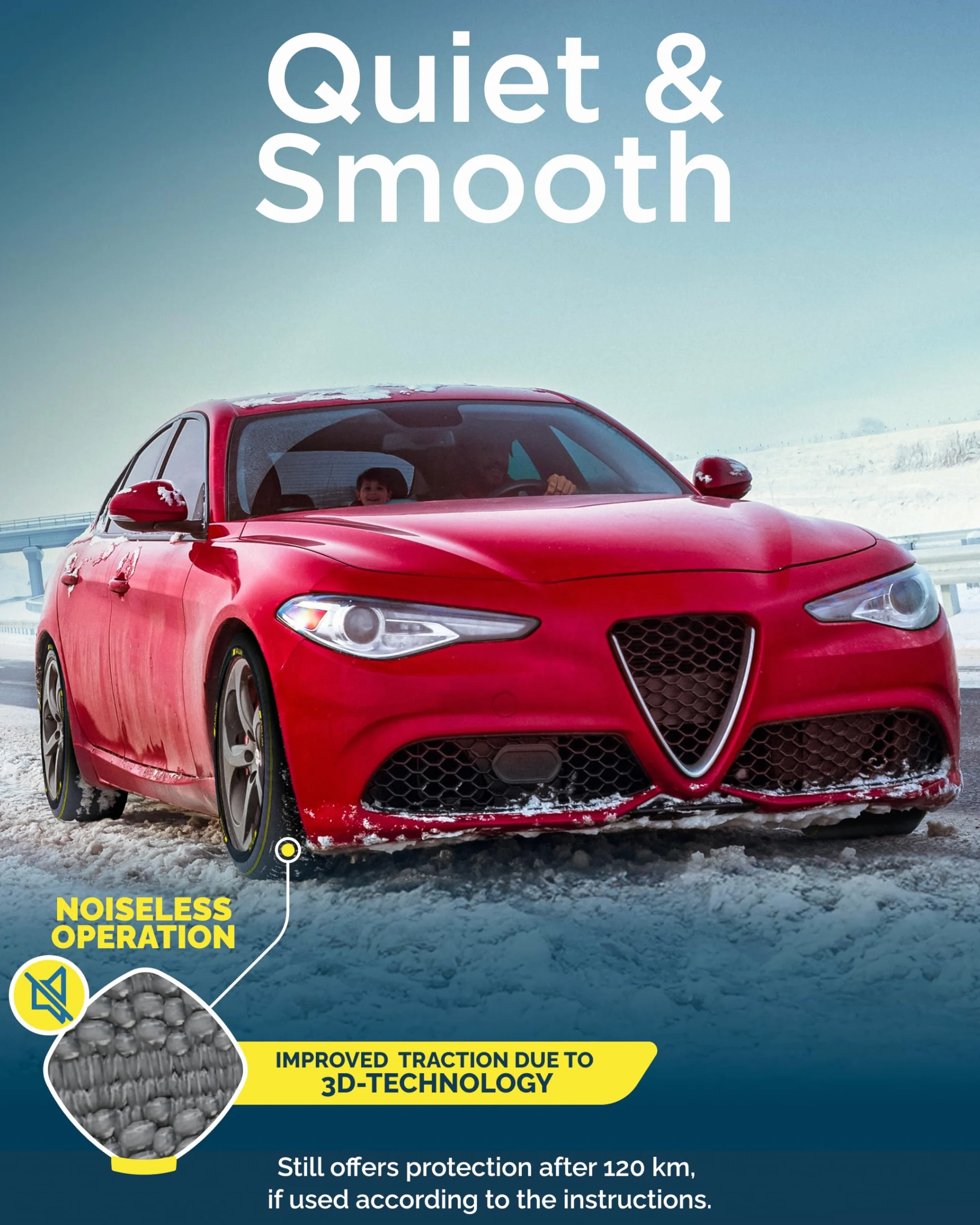 ARCOL Calze da Neve Omologate EN 16662-1 Catene da Neve in Tessuto XL