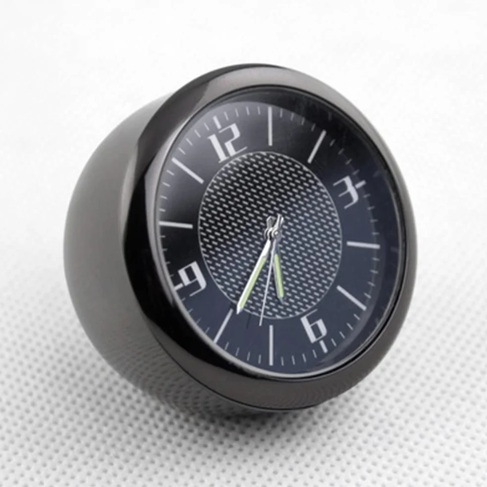 SPORTARC Orologio da auto, cruscotto fluorescente, apertura di ventilazione, da incollare, orologio al quarzo, orologio analogico per auto, barca, bicicletta, casa, lega di zinco