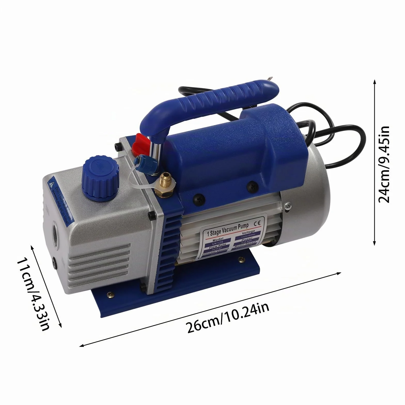 Pompa Vuoto Aria Condizionata 2.5CFM 1/4HP 60L/min 220V con Manometro Collettore per R134A R410A R32