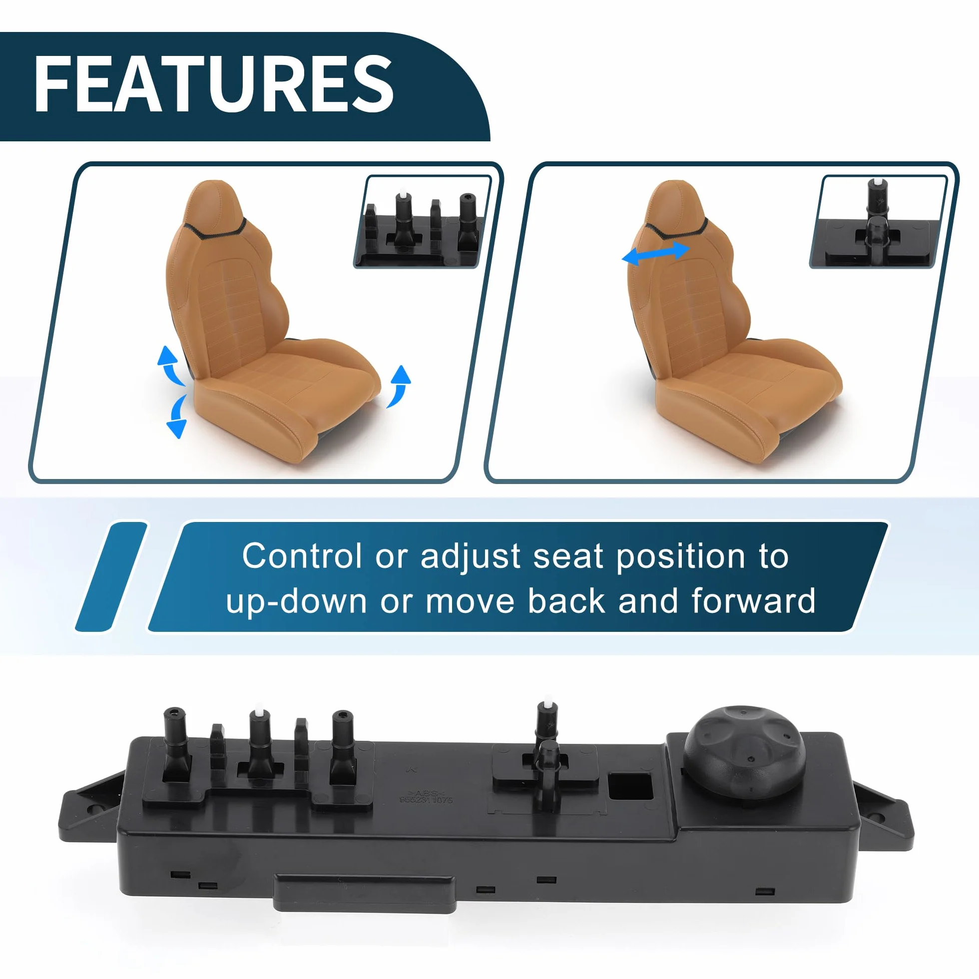 Interruttore Sedile Elettrico 881912W000 88191A1000 per Hyundai Santa Fe 2012-2015 Nero