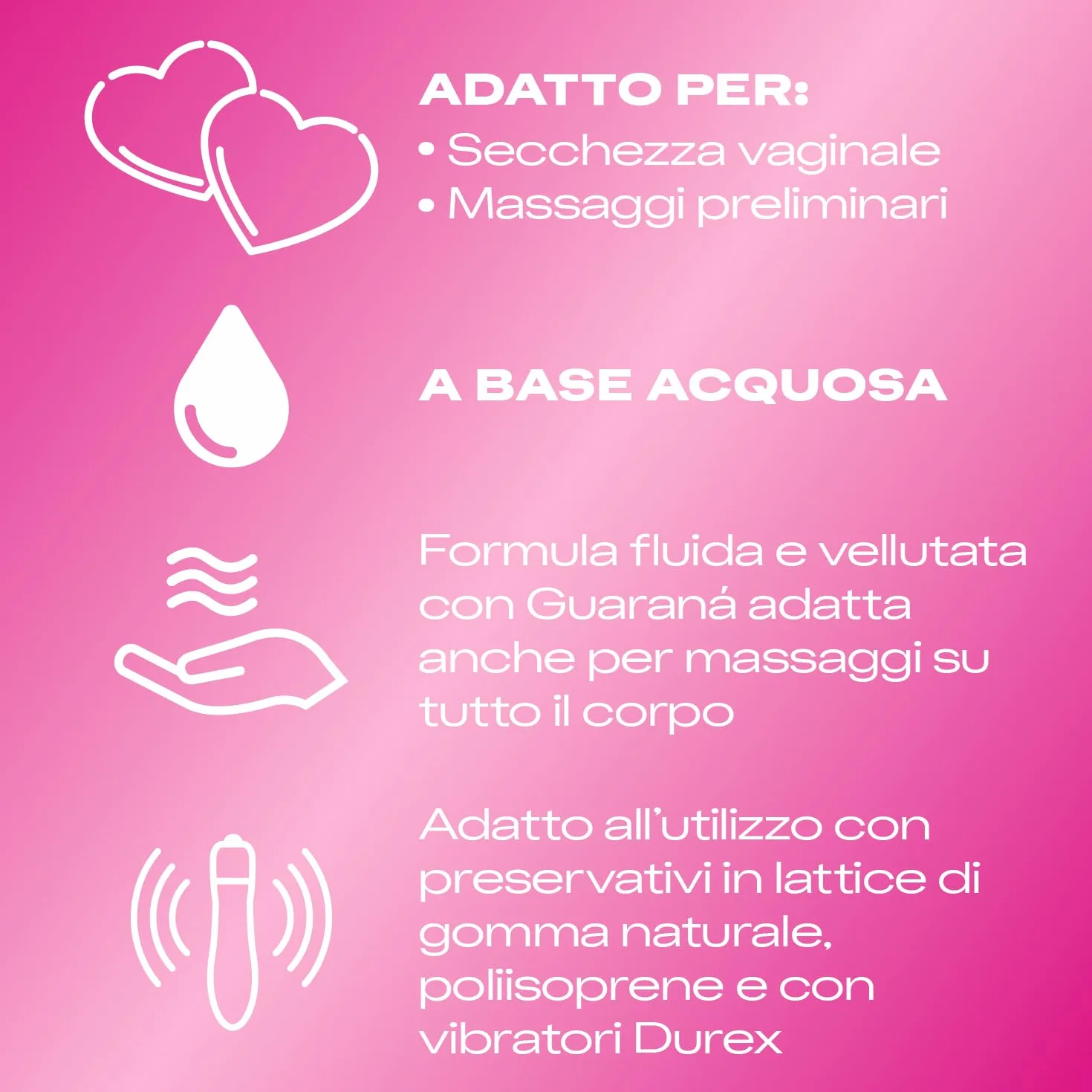 Durex Massage 2 in 1 Guaranà Lubrificante Sessuale Intimo Gel a Base d'Acqua 200 ml