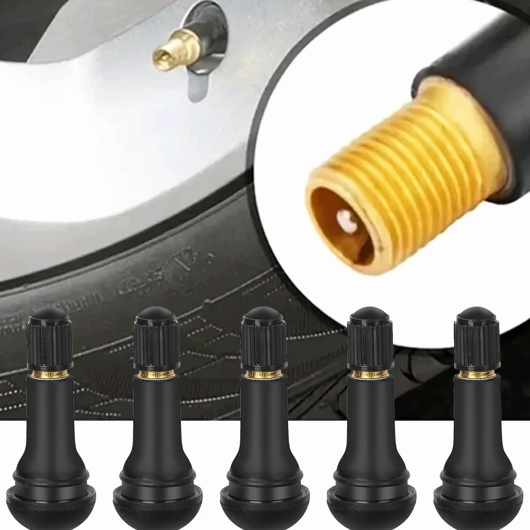 TR413 Valvole in gomma Snap-in Pneumatici Valvola nero Tappo stelo per Auto Moto