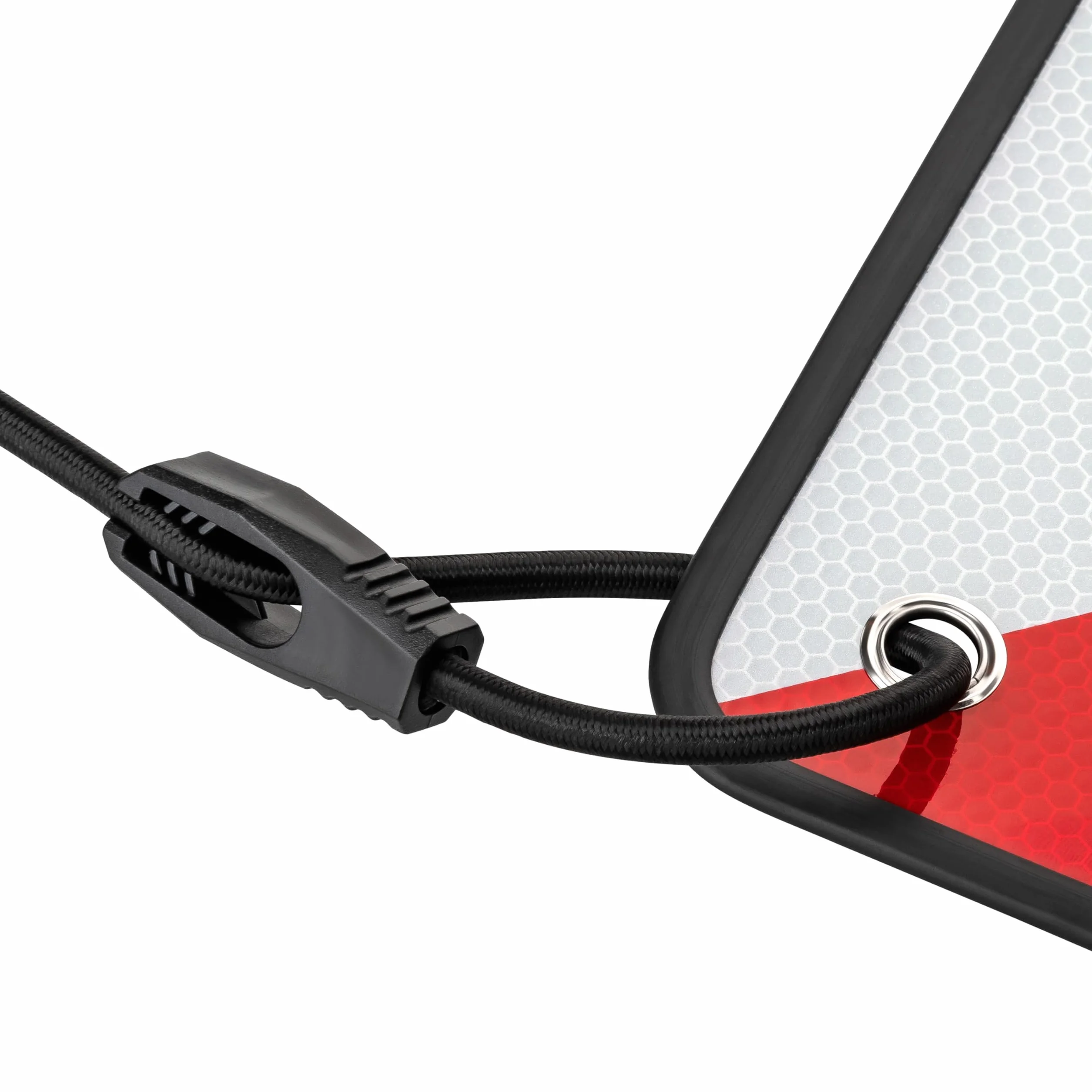 Pannello di avvertimento 2 in 1 alluminio 50x50 cm bianco rosso riflettente per portabici camper roulotte