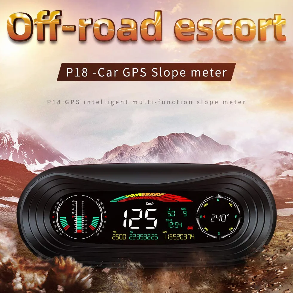 Head Up Display Auto GPS HUD Car Head Up Display off-Road 4X4 Inclinometro GPS Pannello Digitale Tachimetro Inclinazione Bussola automobilistica Altitudine Orologio Head Up Display