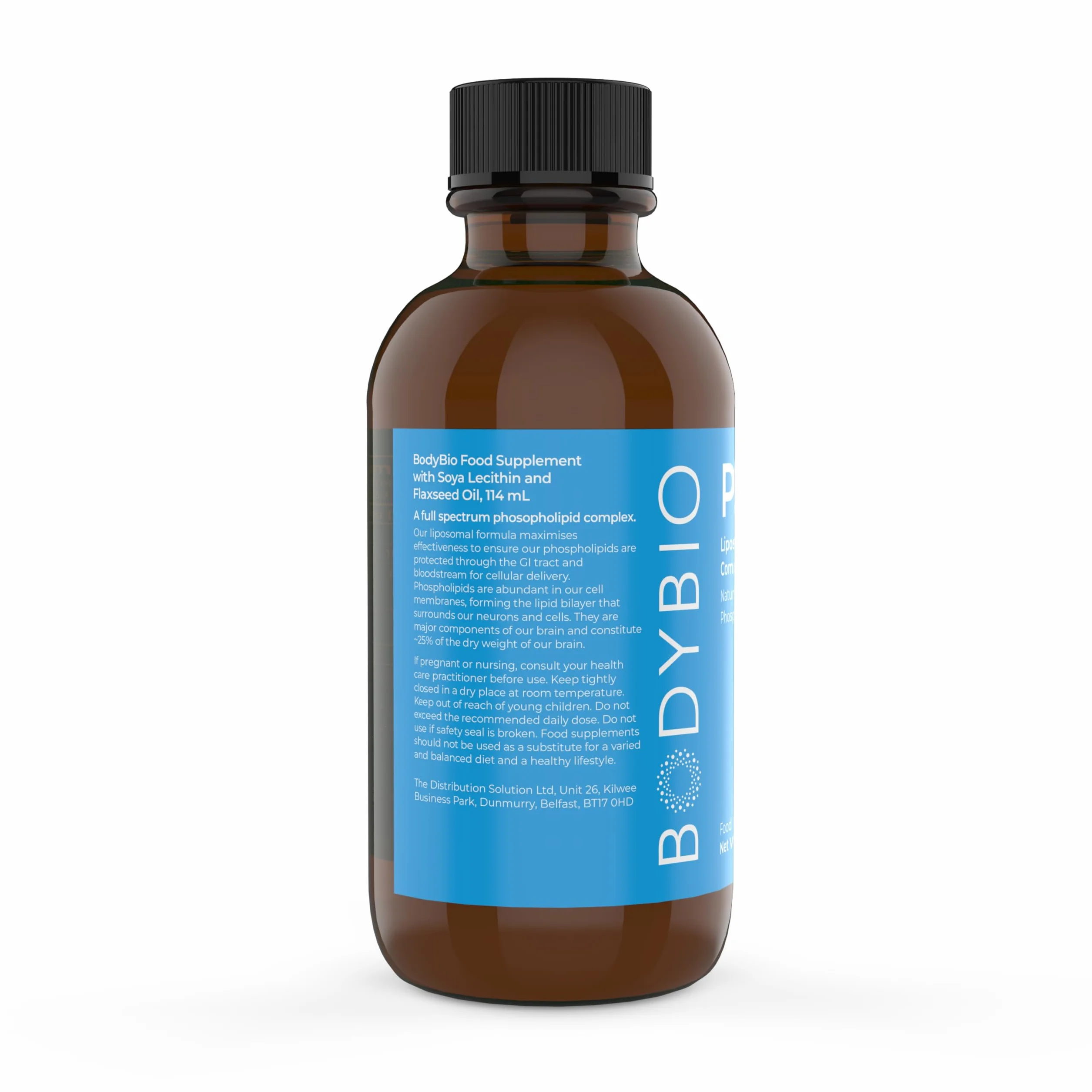 BodyBio PC Phosphatidylcholine Supplement for Brain Health, Cognitive Function, Cellular Repair, 4 FL OZ