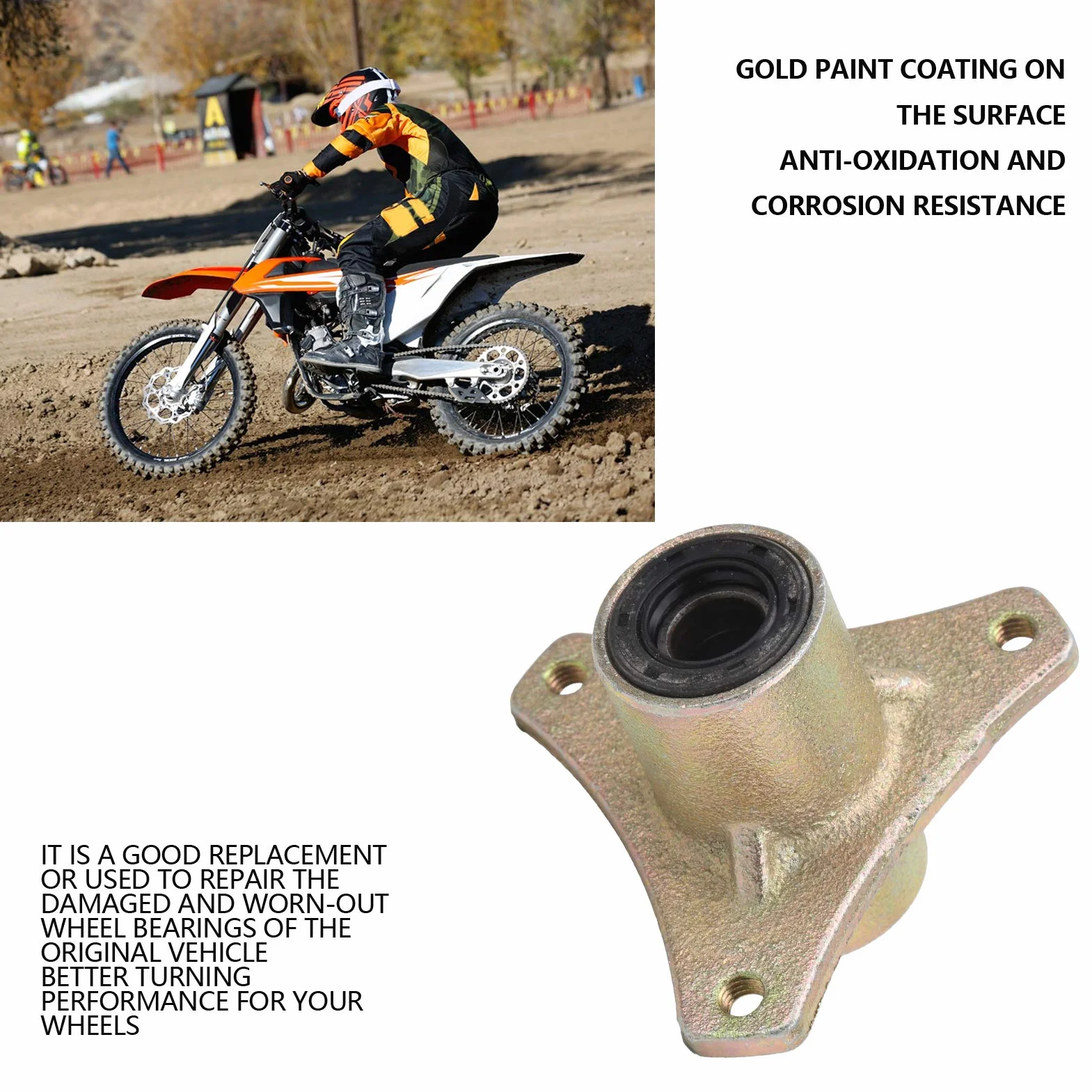 Mozzo del cuscinetto del cerchione della ruota anteriore Sostituzione del mozzo del cuscinetto del cerchione della ruota anteriore per 110CC 125CC Quad Dirt Bike ATV Go Kart