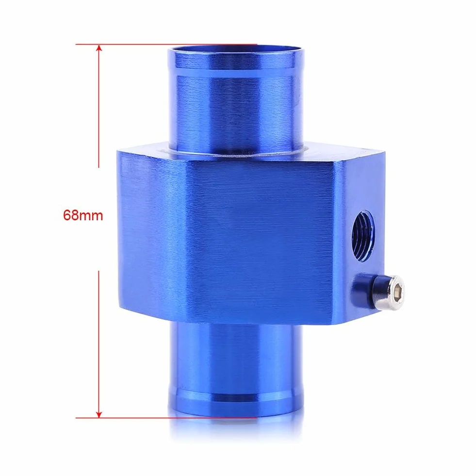 Keenso - Tubo di giunzione universale per temperatura dell'acqua, in alluminio, con sensore di temperatura dell'acqua e adattatore per tubo del radiatore, 26 mm - 40 mm (32 mm)