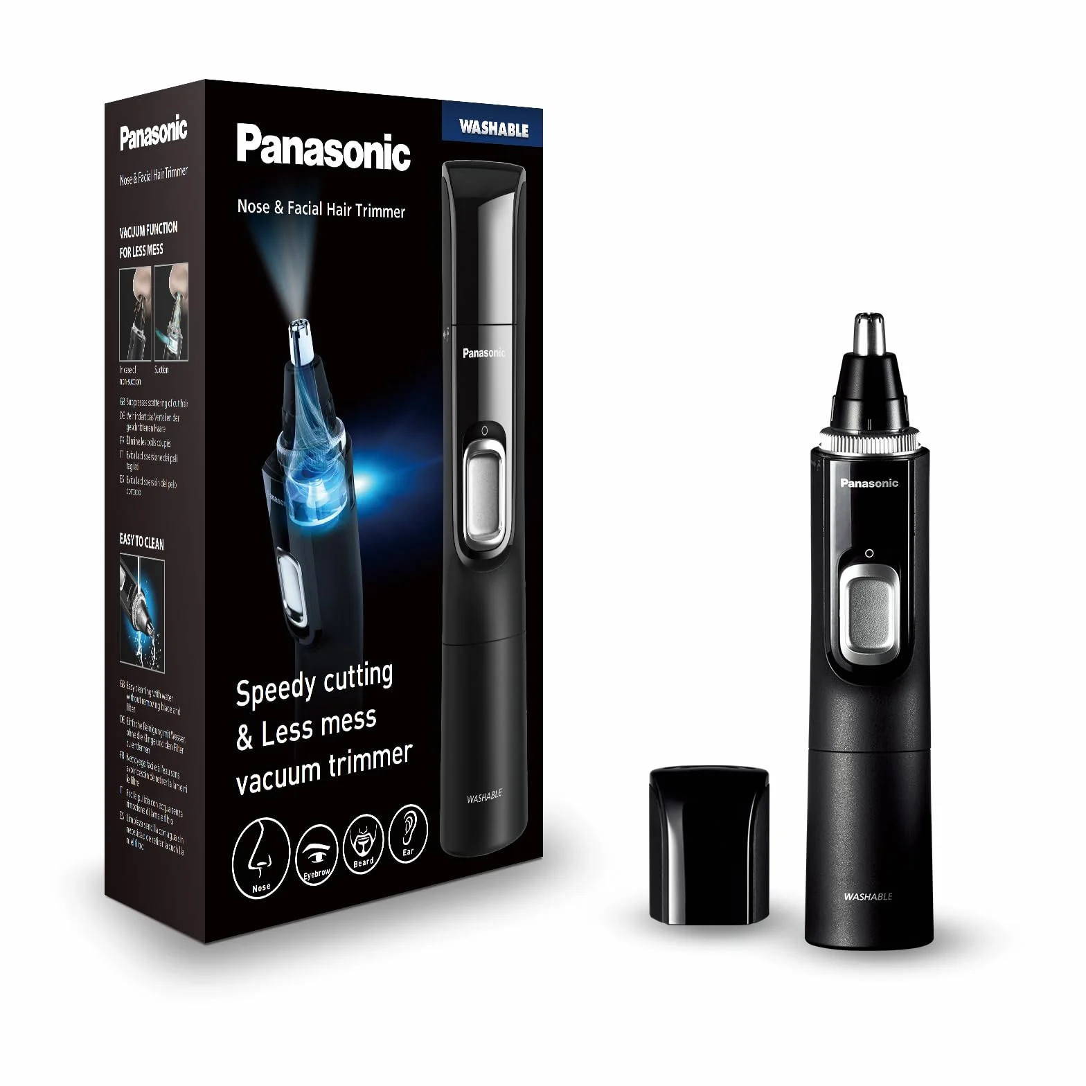 Panasonic ER-GN300-K503 Tagliapeli Uomo Rasoio Elettrico Impermeabile Batteria Nero