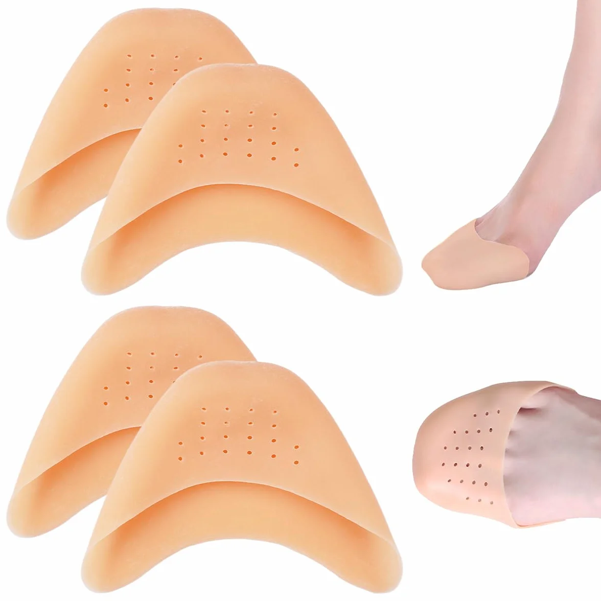 Salvapunte In Silicone Danza Classica, Copri Dita Piedi Silicone, Piede Suggerimento Manicotto, Salva Punte In Gel Morbido, 2 Paia