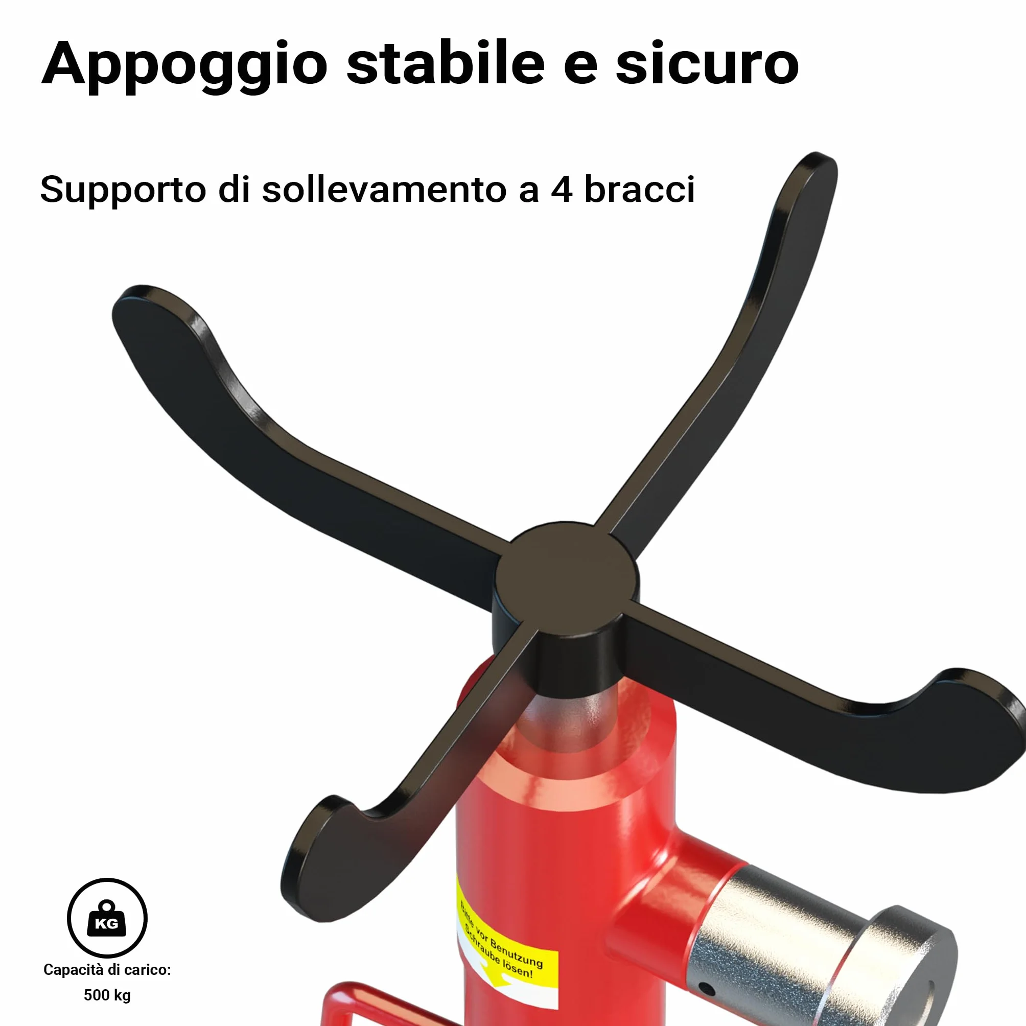 Sollevatore da fossa idraulico carichi fino a 500kg sollevamento da 110 a 195cm Jack di trasmissione