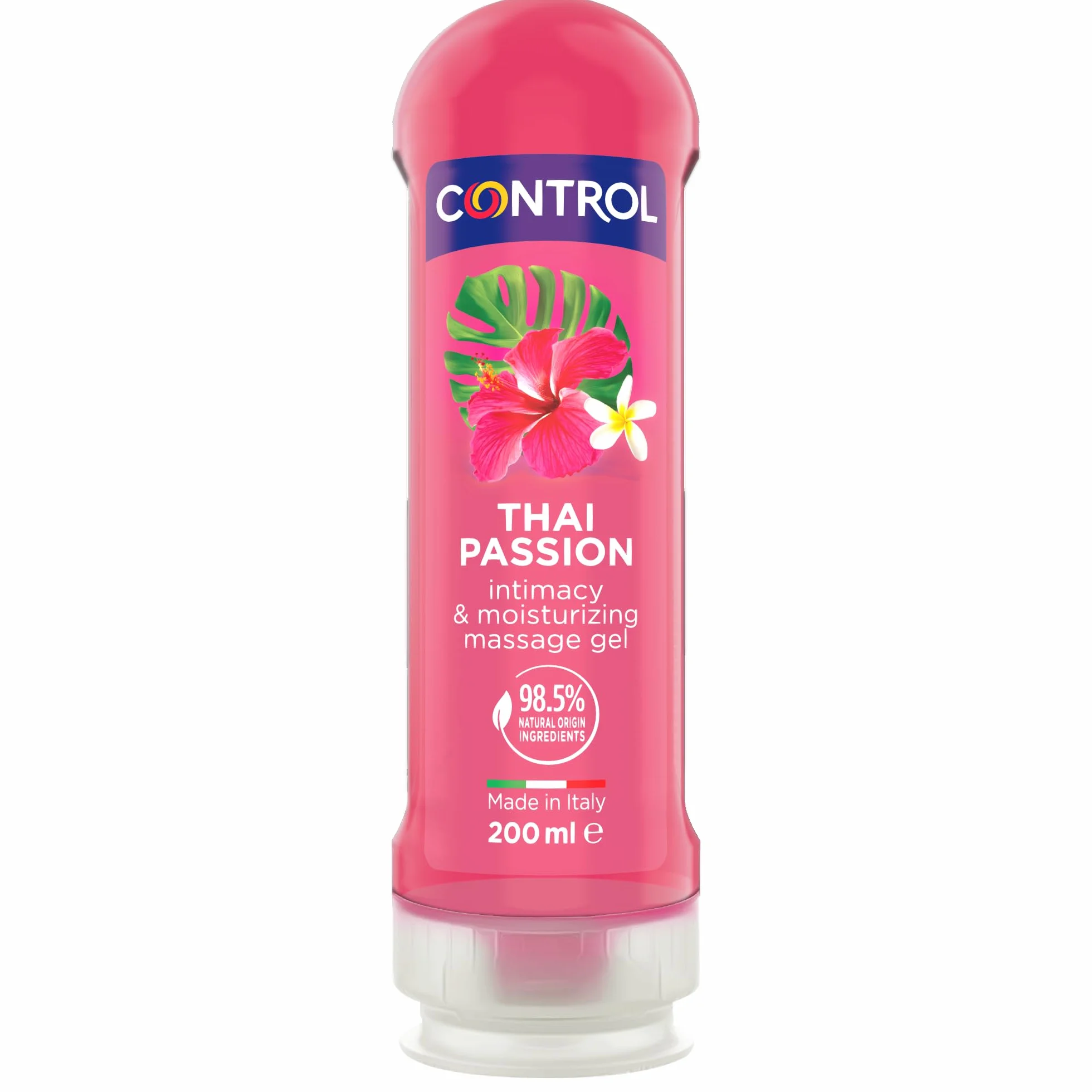 Control Thai Passion Gel Massaggio 2 in 1 A Base D'Acqua All'Aroma Di Fiori E Spezie 98,5% Ingredienti Naturali 100% Made in Italy 200 ml