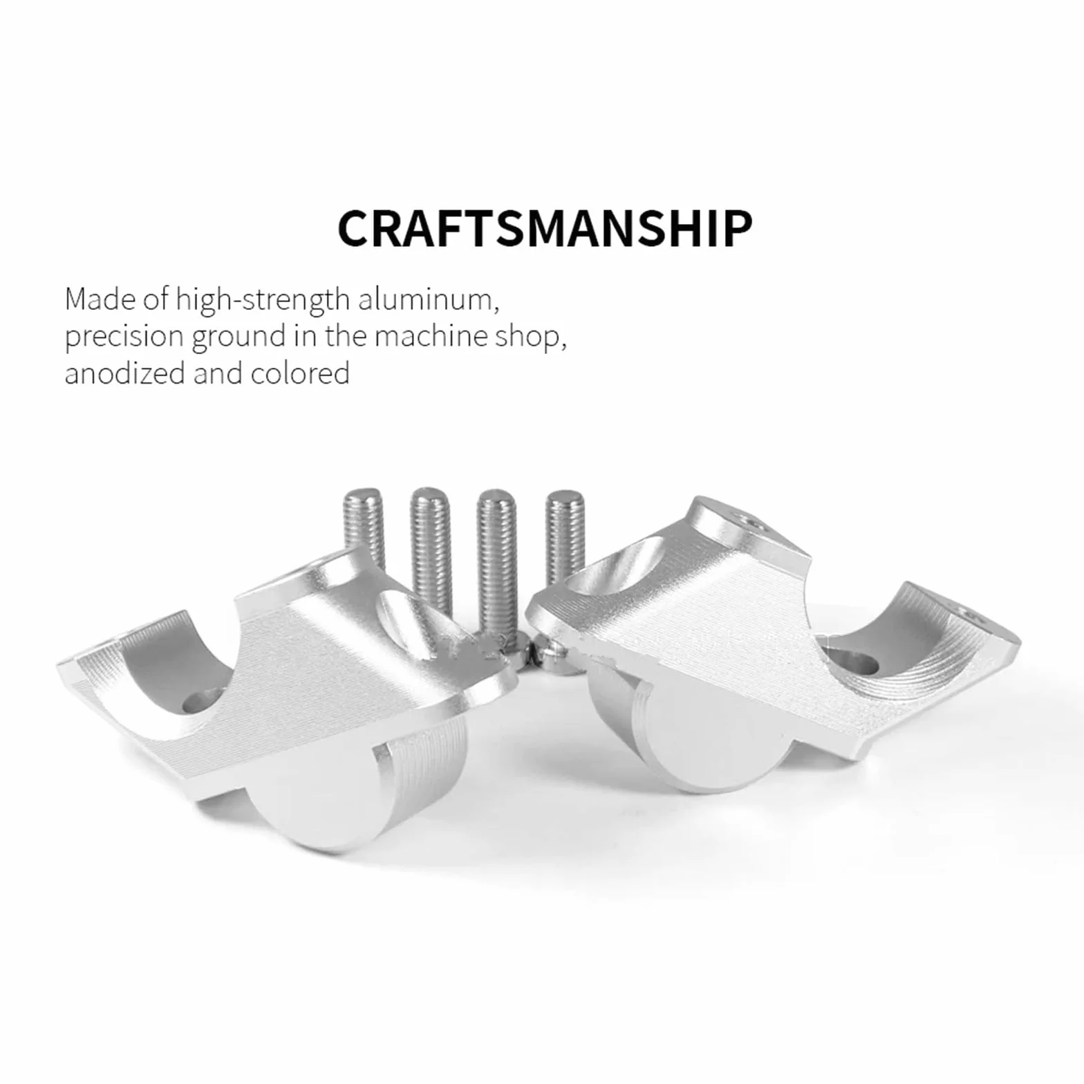 Riser Manubri Moto BMW R1200R LC 2015-2019 R1250R LC 2019-2023 Adattatore Manubrio Argento