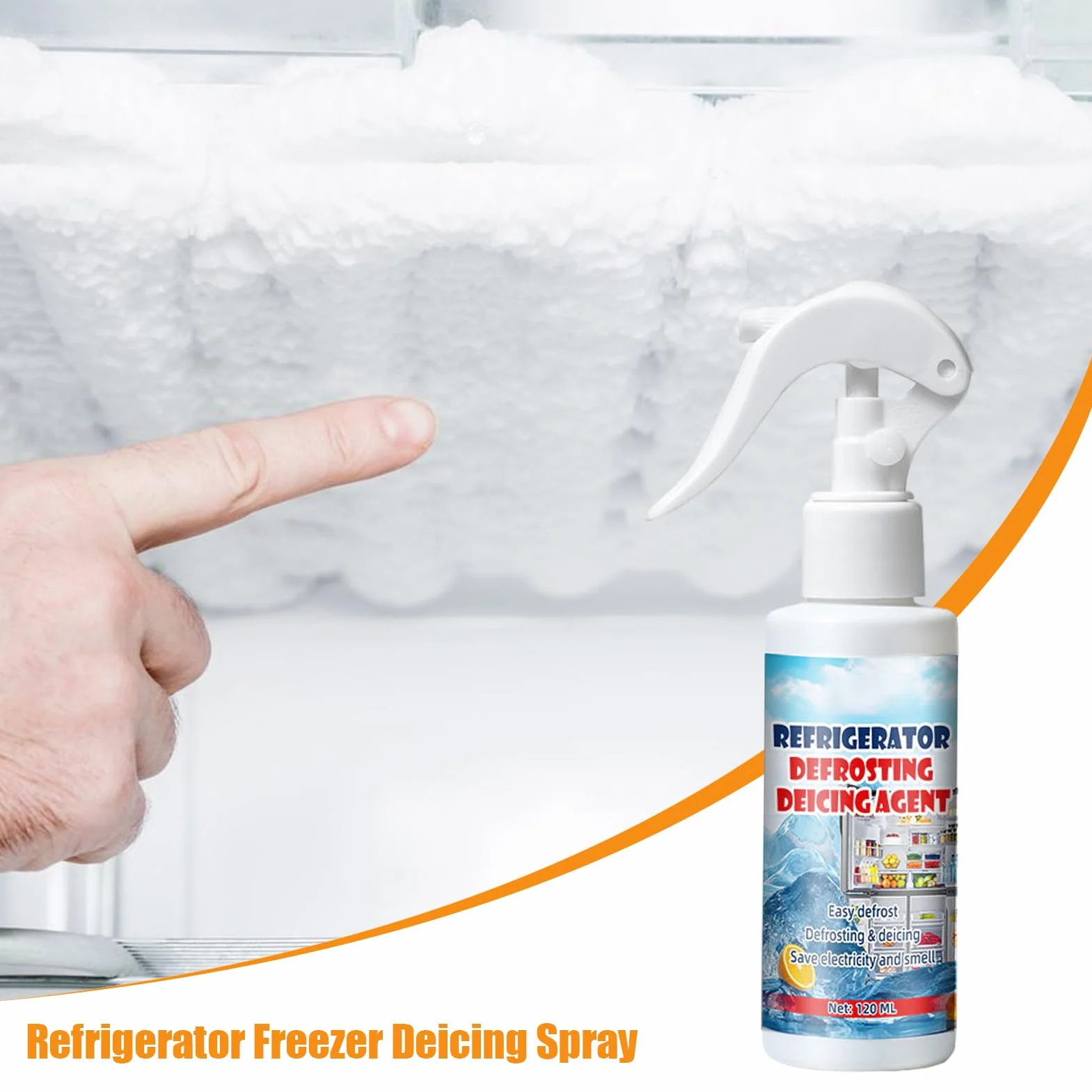 Spray Sbrinatore Per Frigorifero - Antigelo Per Congelatore - Formula Alimentare Sicura Per Vetri