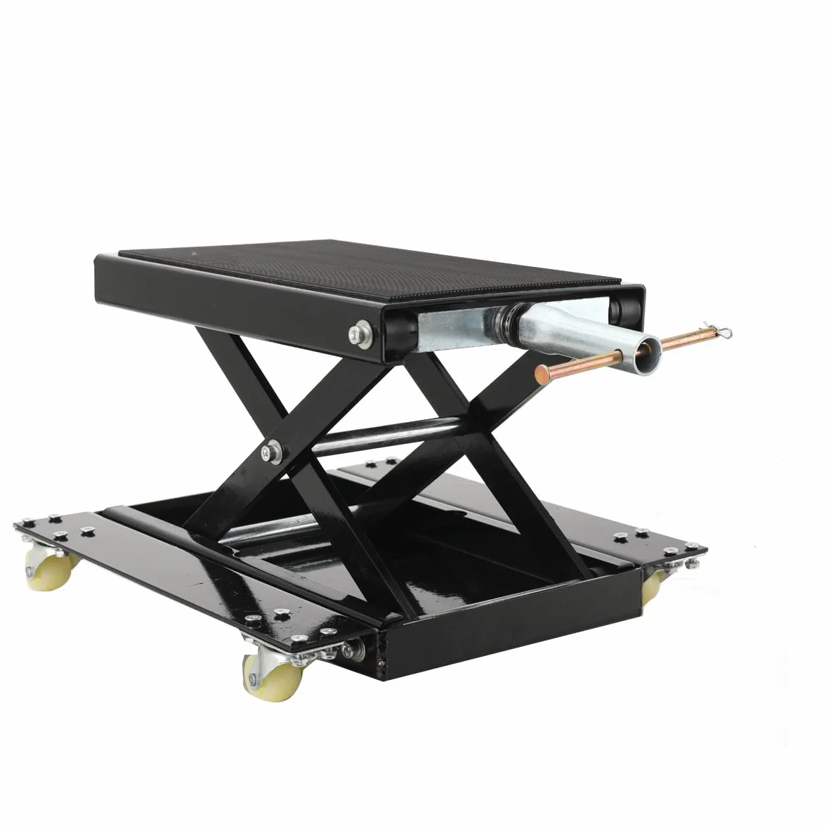 Ponte Sollevatore Moto 0,5T Altezza Regolabile 120-390mm Pieghevole con Ruote
