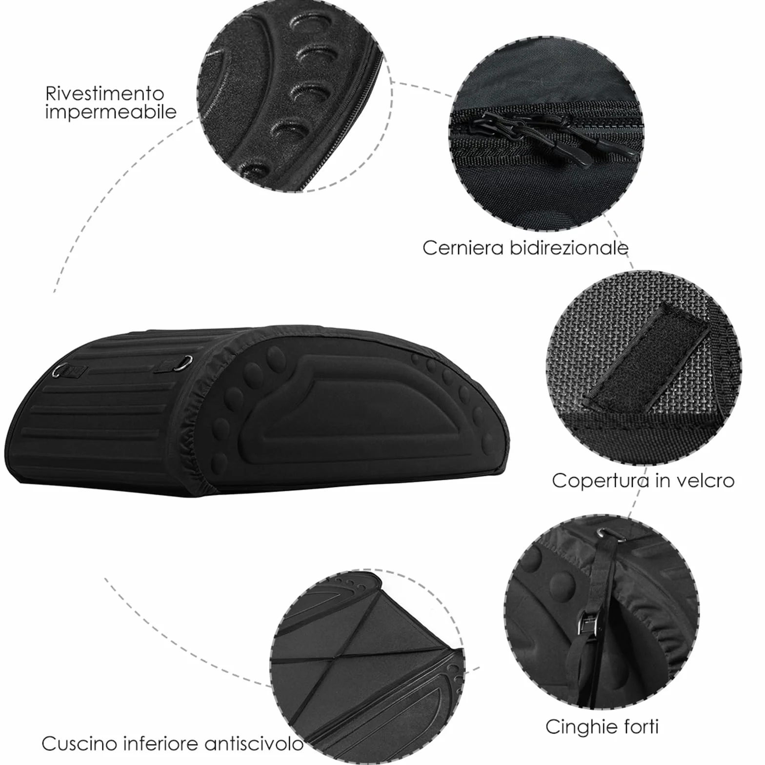 COSTWAY Borsa da Tetto per Auto Impermeabile 14Cu.Ft/400L, Box Tetto Universale Pieghevole con Borsa+ 4 Cinghie Rinforze+ 4 Ganci, Portabagagli per Tutti i Veicoli con/senza Barre Portapacchi