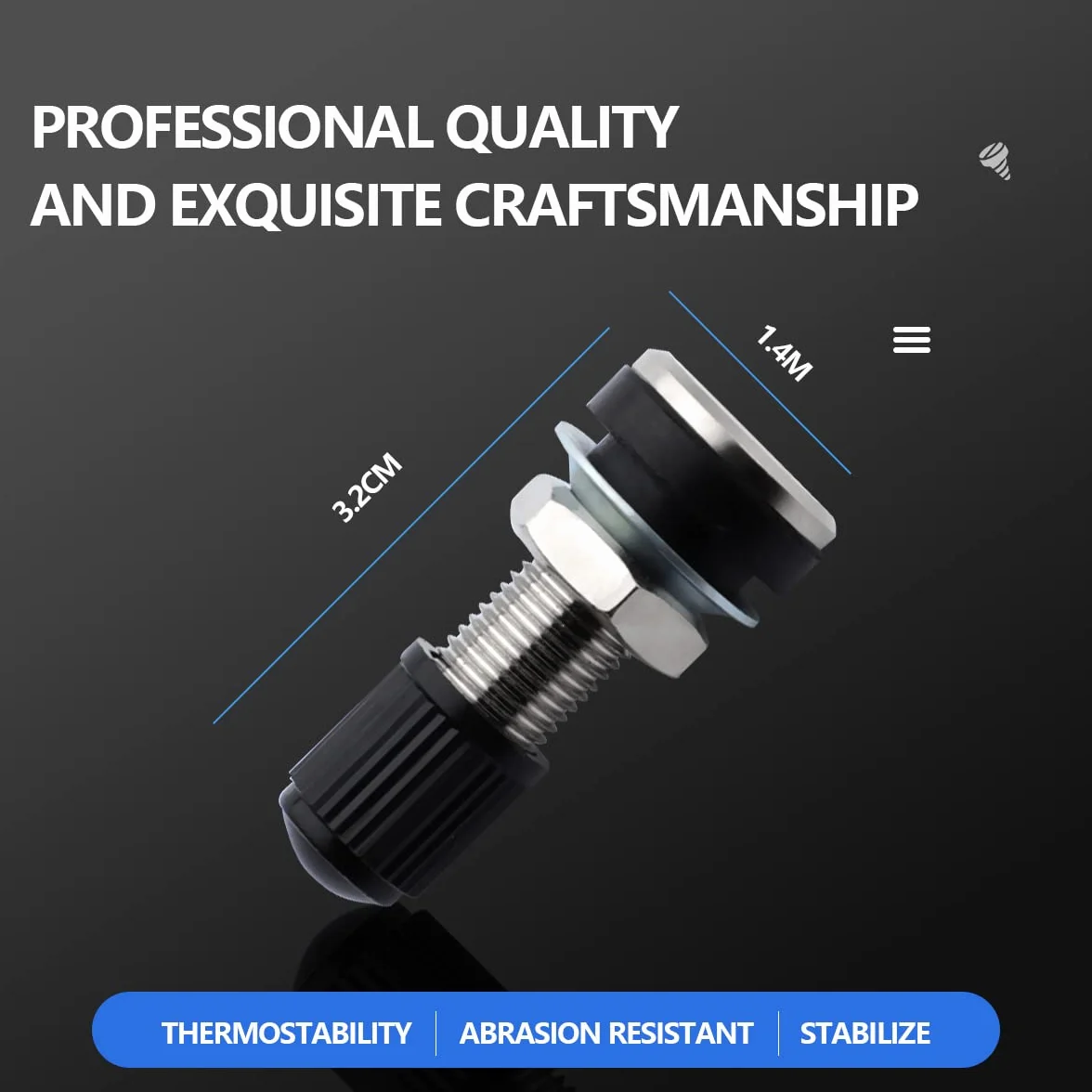 2 Pezzi Valvole per pneumatici per auto moto con stelo in metallo tubeless con tappo antipolvere