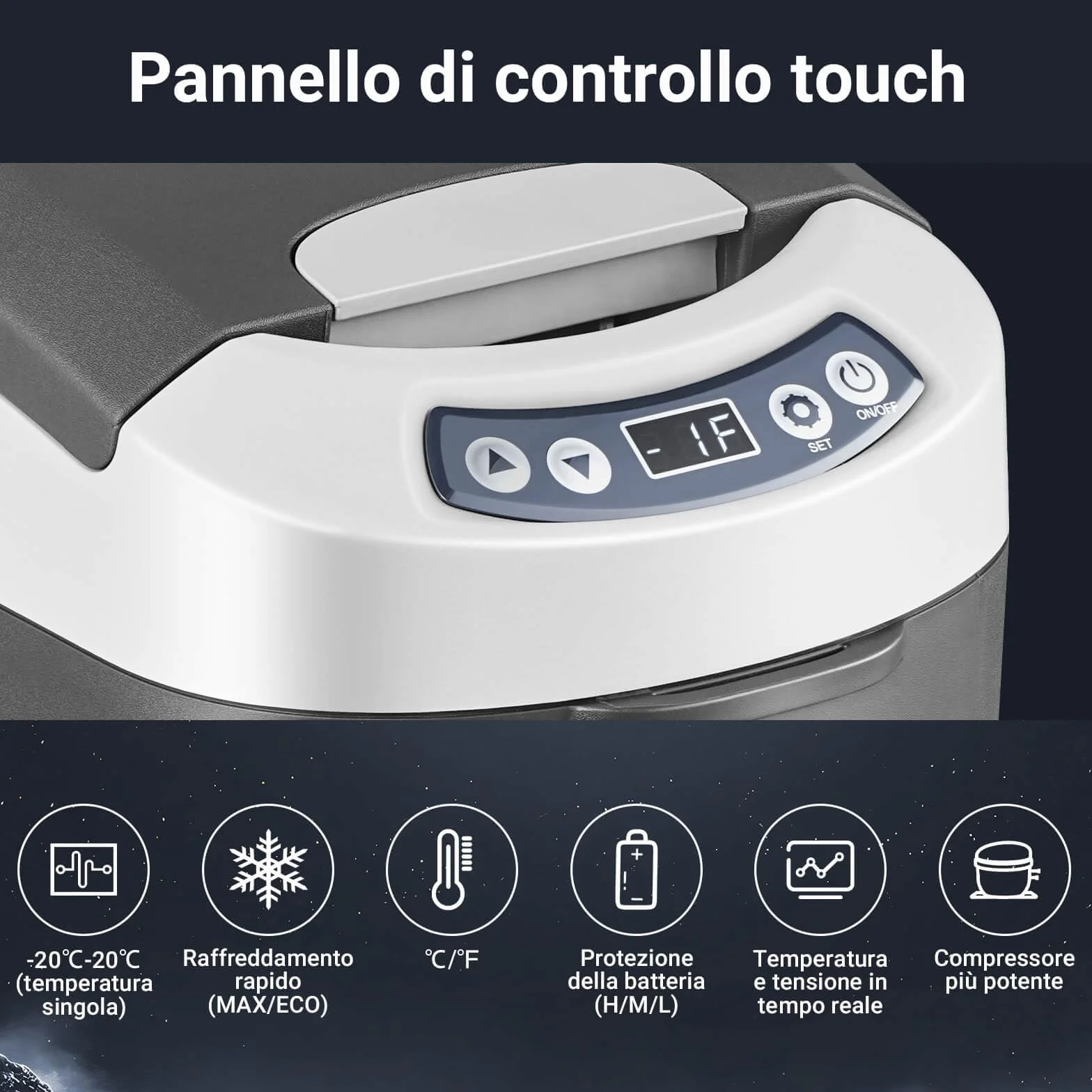 AAOBOSI Frigo Portatile 15 litri, 12V/24V DC Frigoriferi Portatile, Contenitore refrigerante per compressore per Auto Camion Picnic Campeggio da -20℃ a 20℃