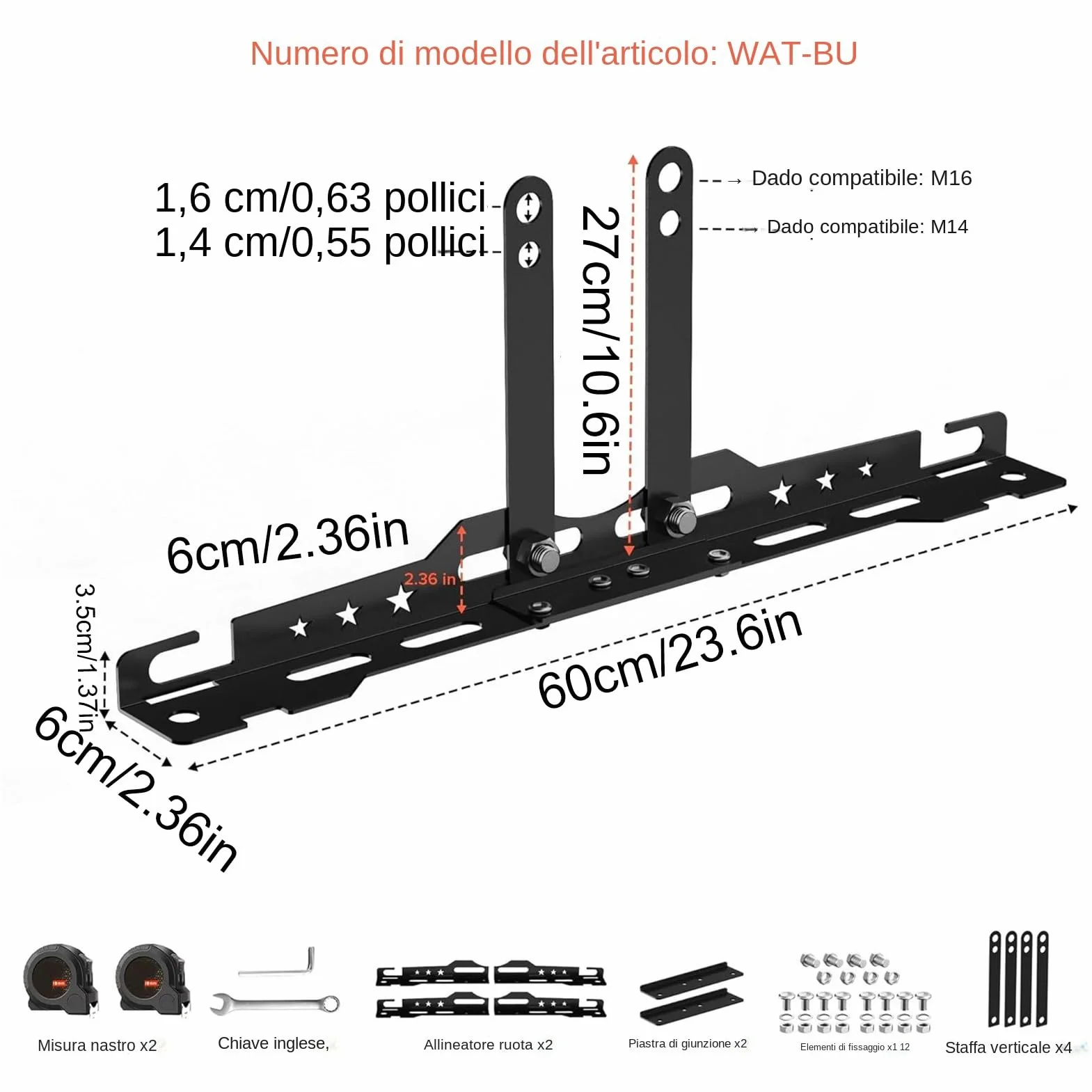 Strumento Per Allineamento Ruote | Calibro Di Convergenza con 2 Nastri Metrici per Auto Camion Moto Rimorchio