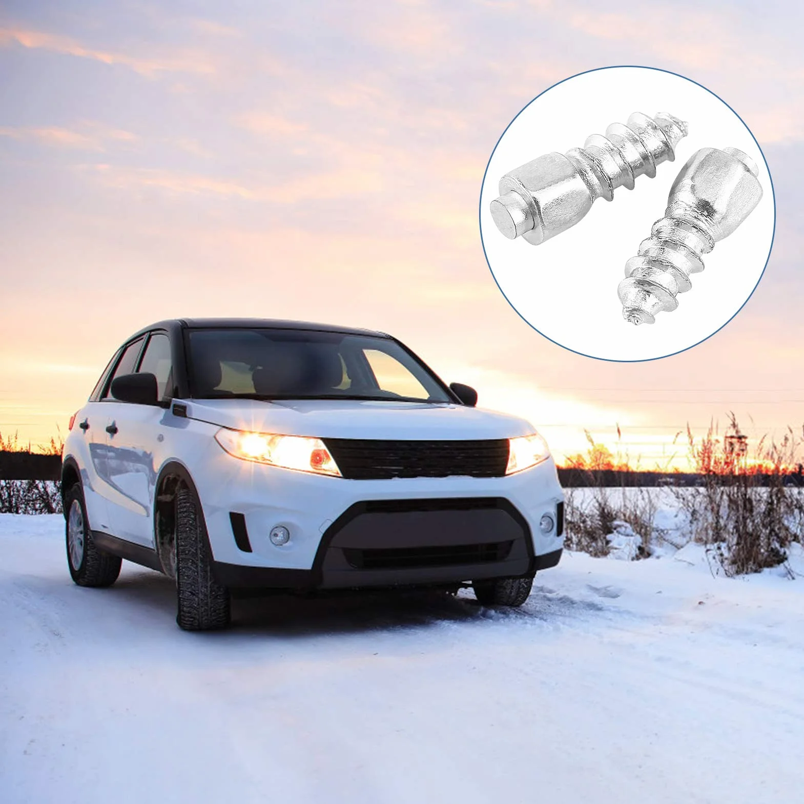 Yosoo Health Gear 100PCS Borchie per Pneumatici, Borchie Antiscivol per Pneumatici per Viti Neve per Ruote Neve Chiodi Cerchioni per Pneumatici Neve, Perni per Pneumatici Camion di Auto Moto SUV ATV