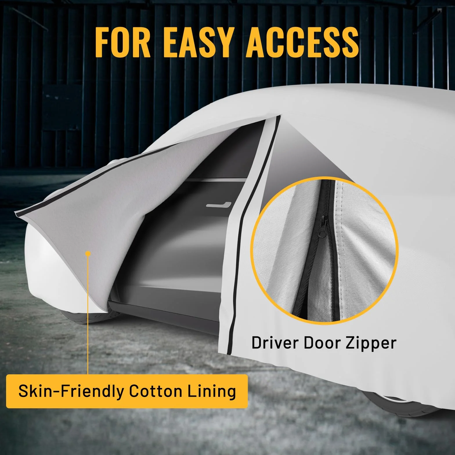 Favoto Copertura Auto Esterno Impermeabile - Telo Copriauto in PEVA+Cotone Anti UV Vento Polvere con Cerniera Compatibile con Tiguan Allspace GLC Audi Q5 BMW X3 per SUV 460-485cm