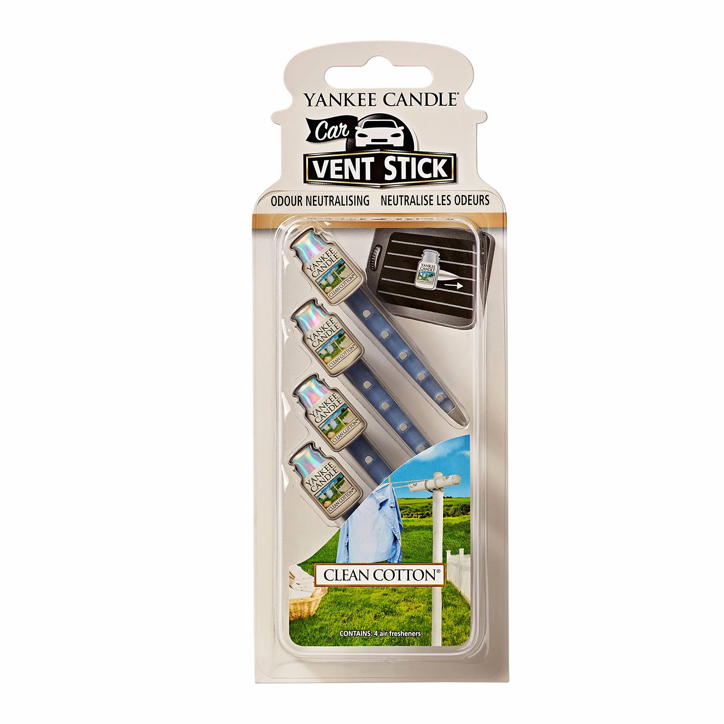 Yankee Candle Car Jar Cotone Pulito Odore Per Auto Piccoli Spazi 30 Giorni