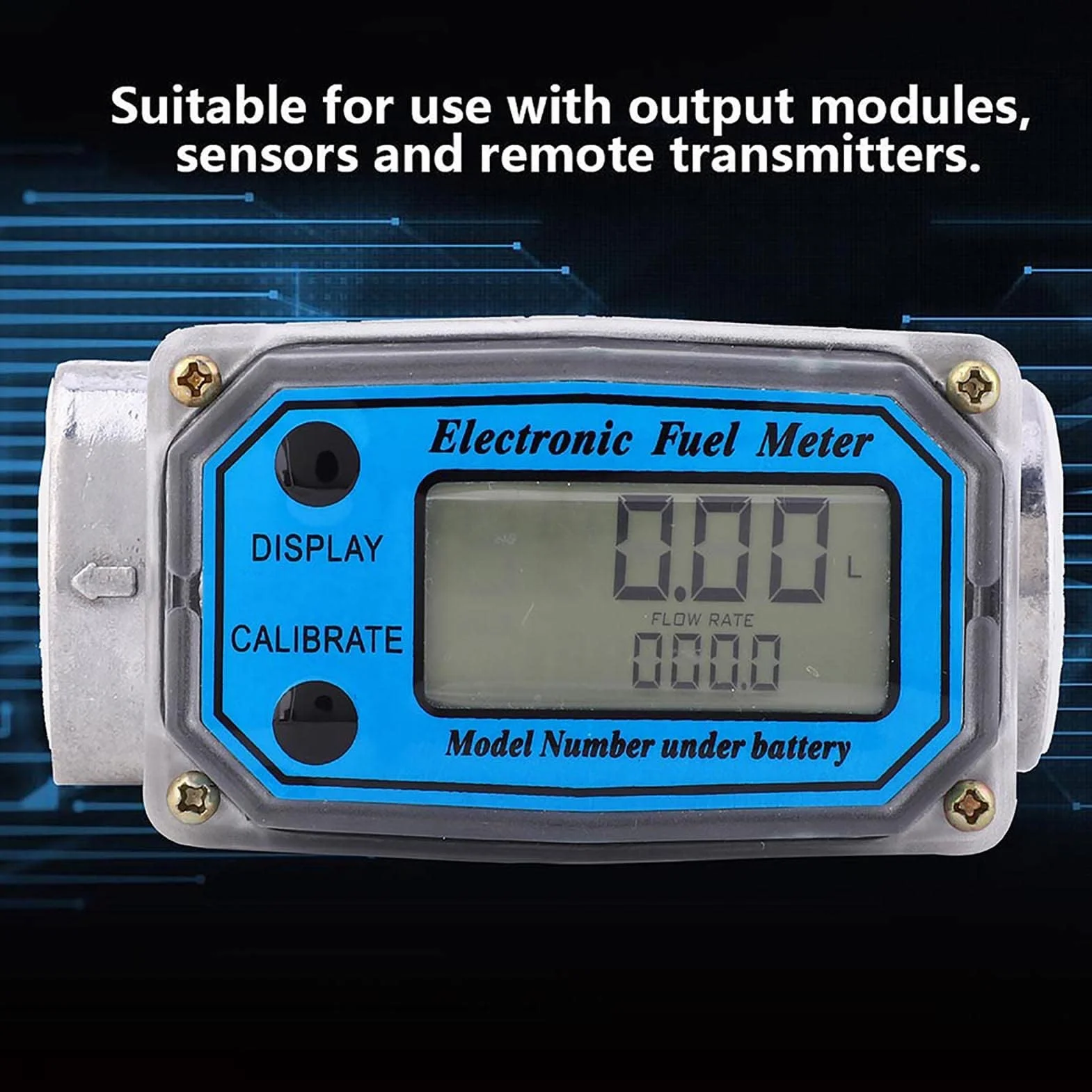 Walfront Misuratore Portata Digitale LCD 1" NPT 15-120L/min Alta Precisione ±1% per Benzina Gasolio Cherosene
