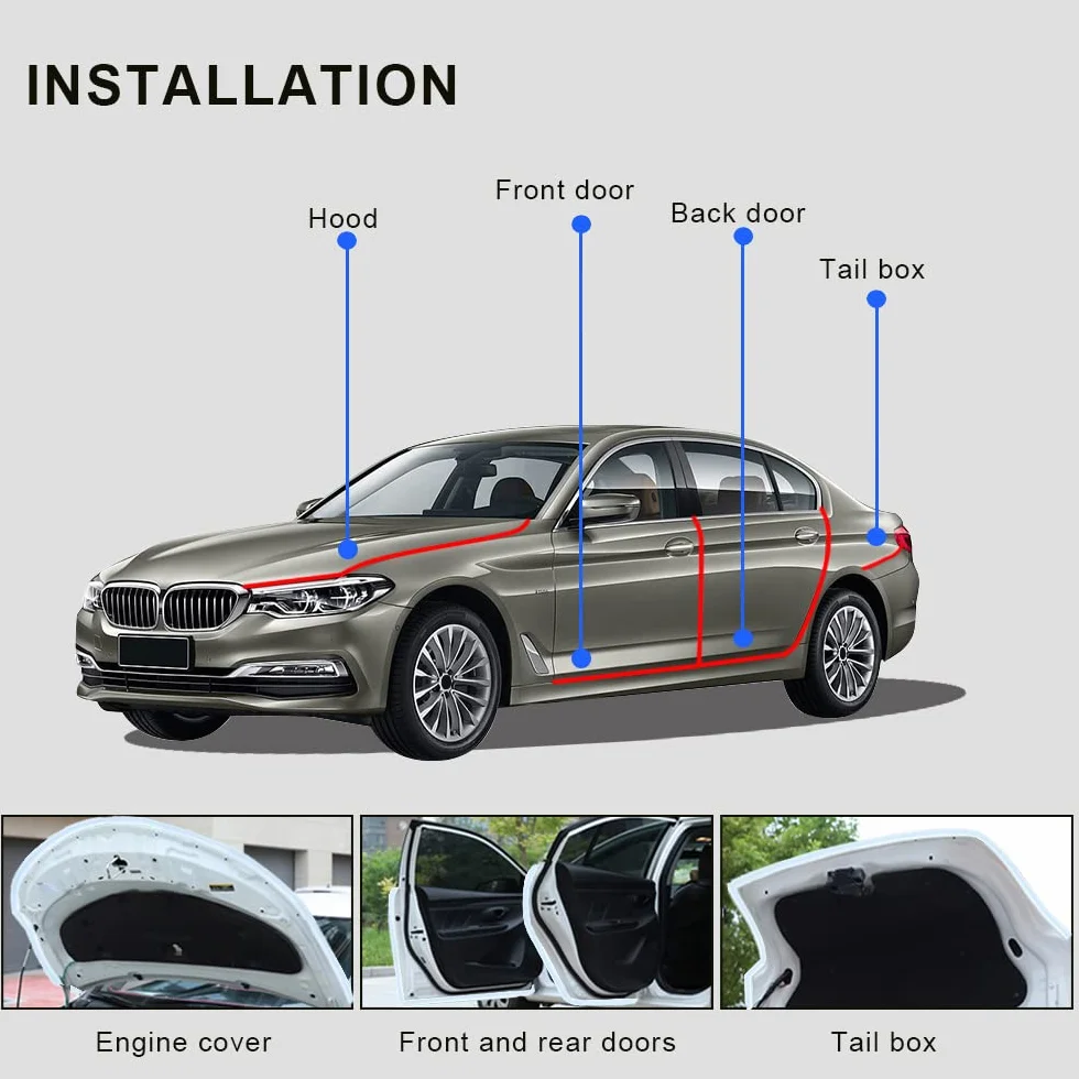 Paraspigoli Portiera per Auto, 5 Meter Modanatura a Forma di U in per Bordo in Gomma Protezione Chiaro per Portiera per Auto
