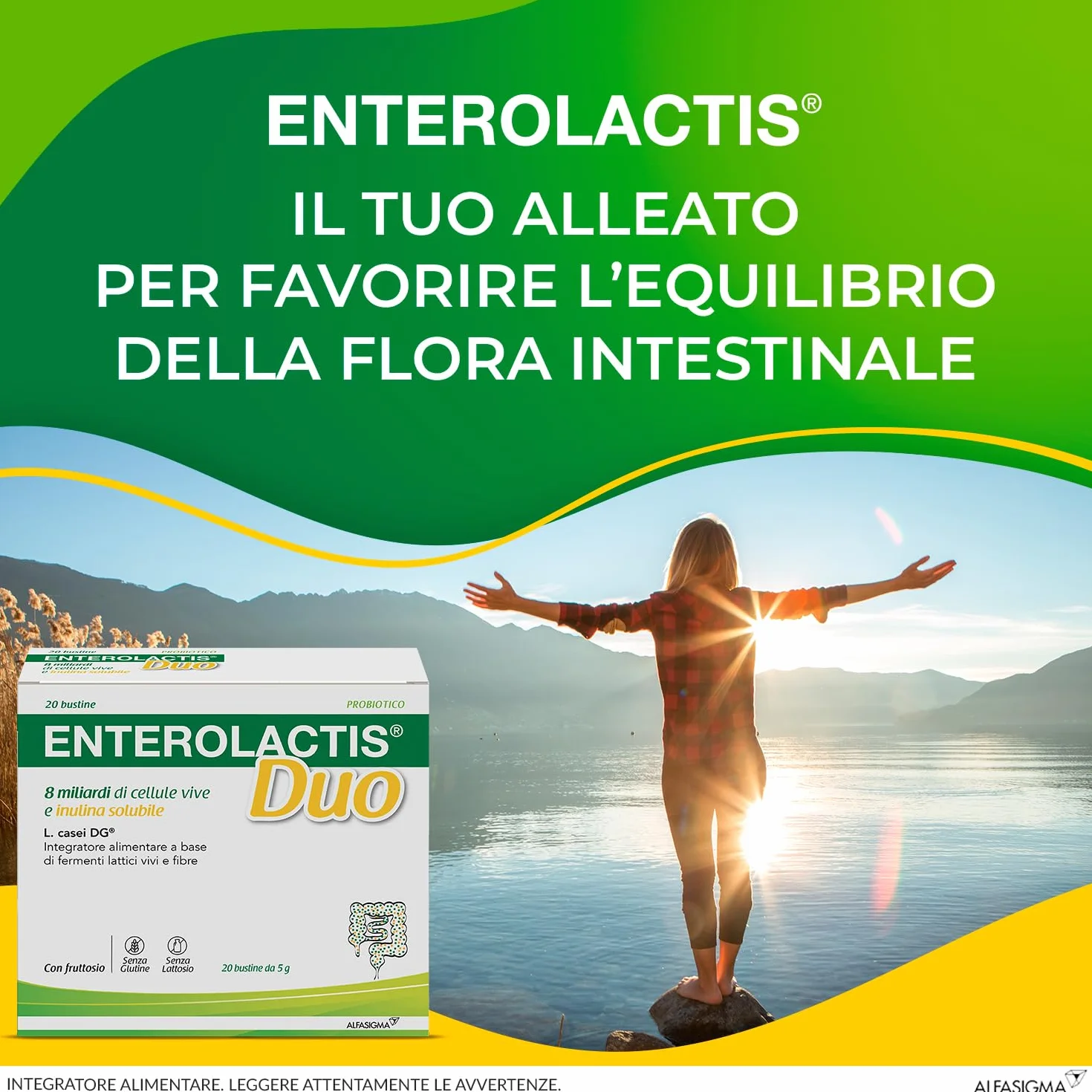 Enterolactis Duo 20 bustine solubili probiotico equilibrio intestinale